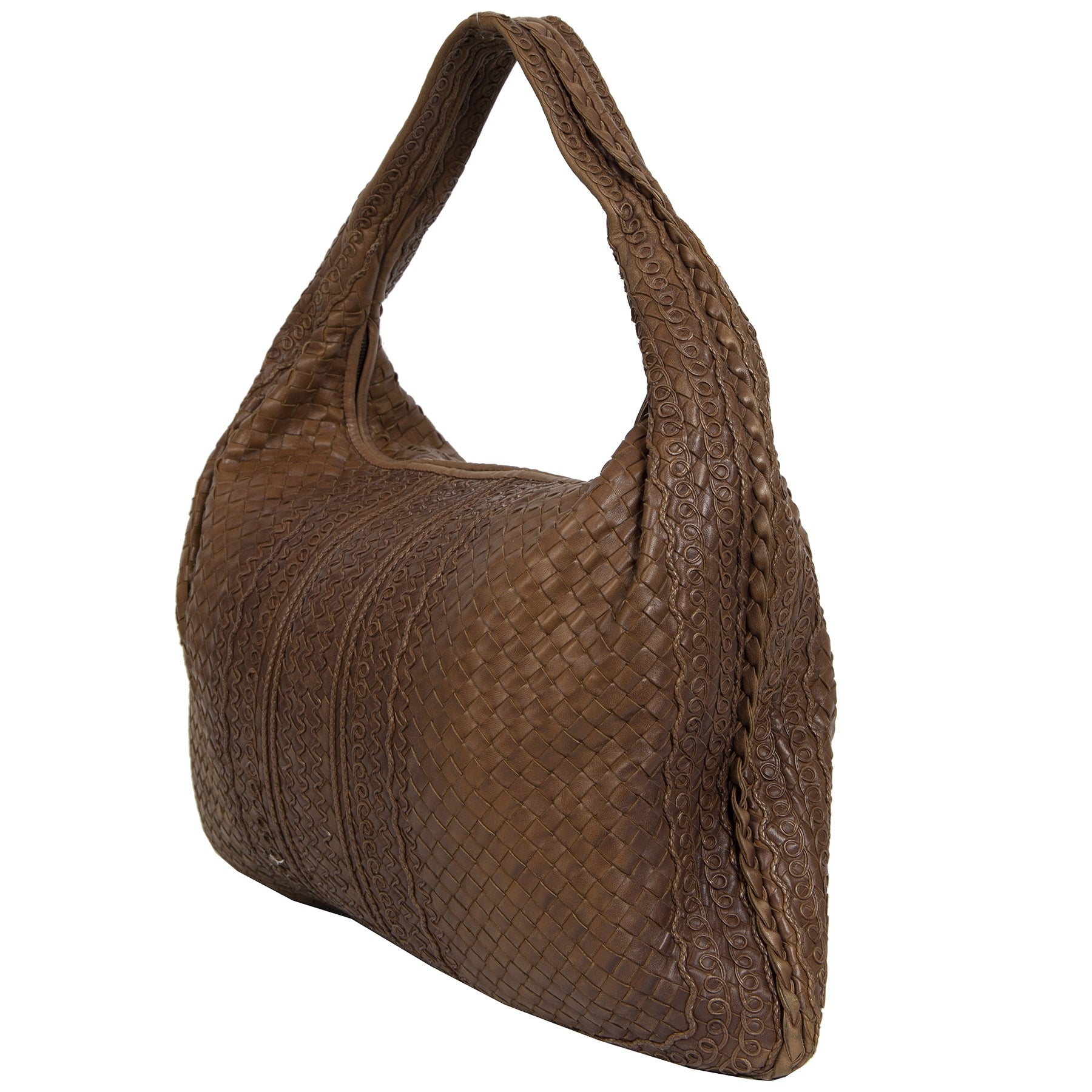 Bottega Veneta Bruine Nappa Intrecciato Hobo Tas