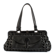 Bottega Veneta Black Woven Leather Bag