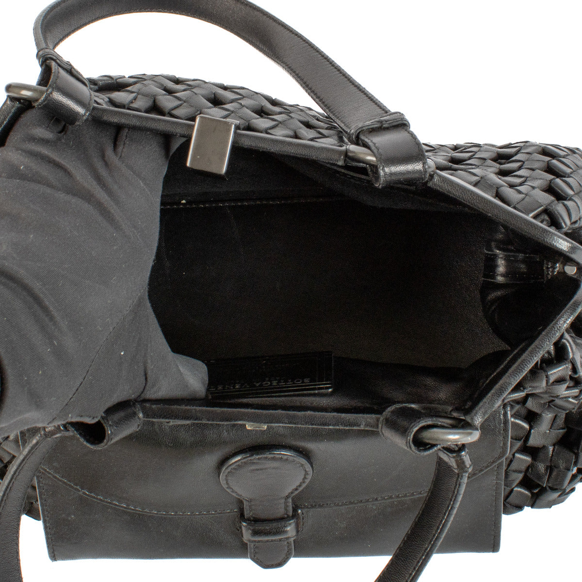 Bottega Veneta Limited Edition Zwart Geweven Leren Tas