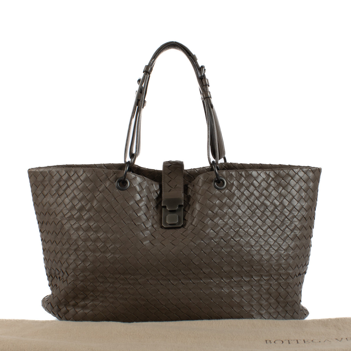 Bottega Veneta Grey Intrecciato Leather Bag aan de beste prijs bij Labellov