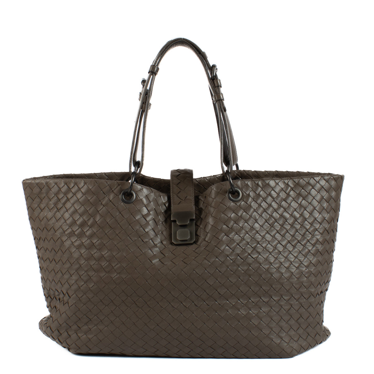 Bottega Veneta Grey Intrecciato Leather Bag