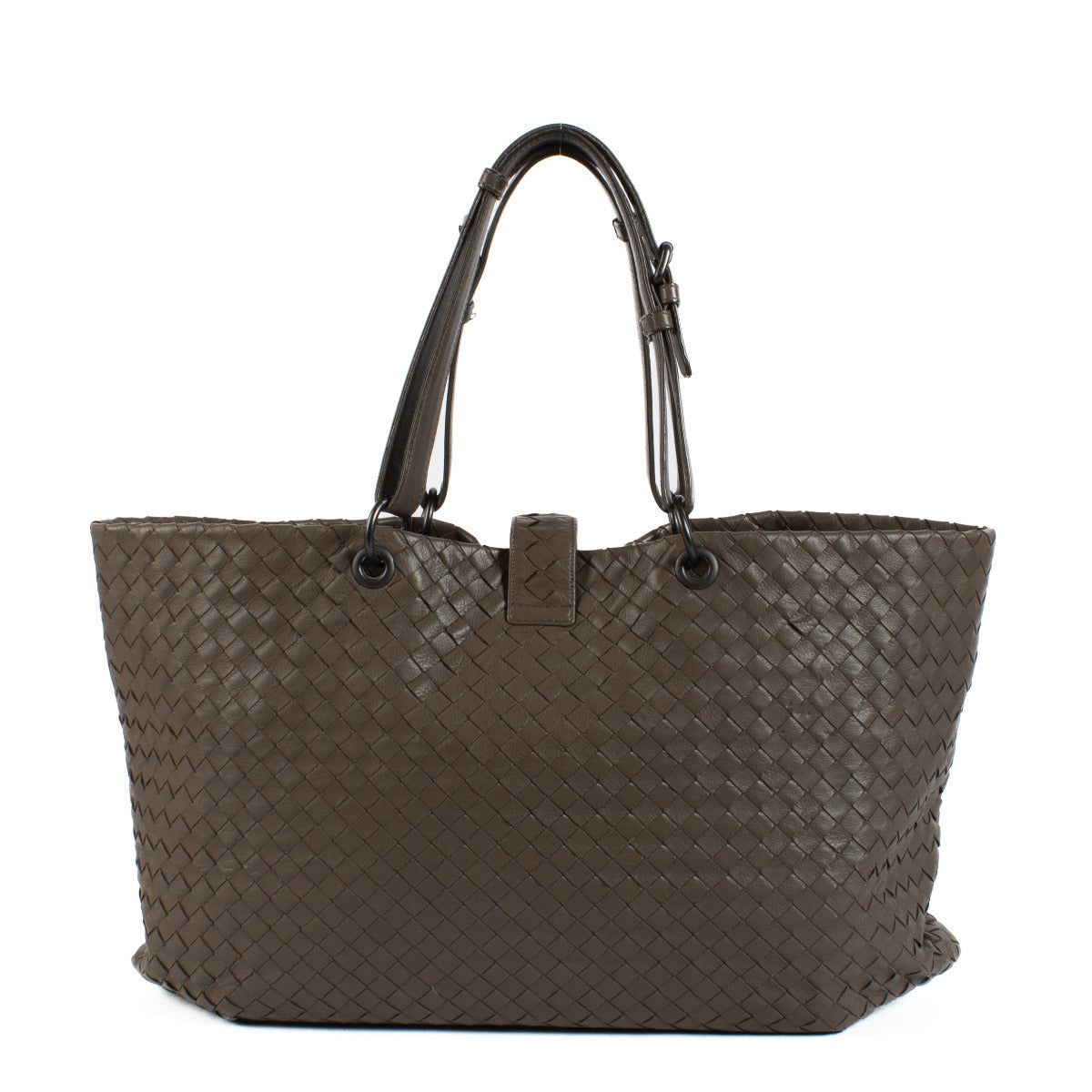 Bottega Veneta Grijze Intrecciato Leren Tas