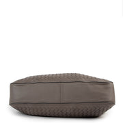Buy an authentic second hand Bottega Veneta Grey Leather Cervo Flap Top Hobo Bag in very good condition at Labellov