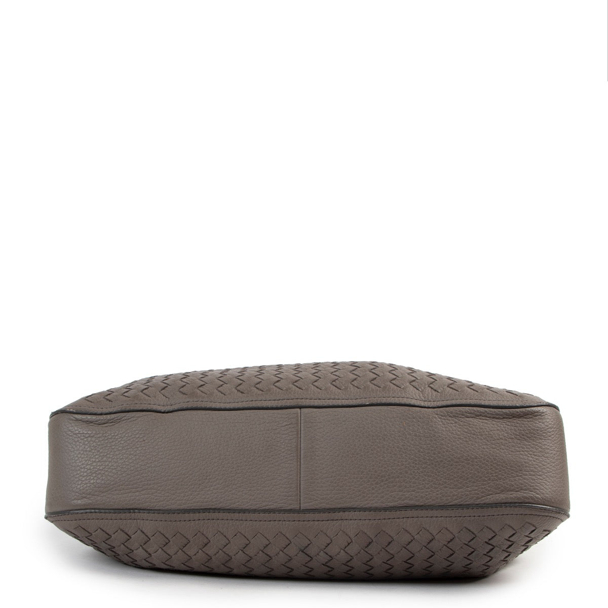 Buy an authentic second hand Bottega Veneta Grey Leather Cervo Flap Top Hobo Bag in very good condition at Labellov