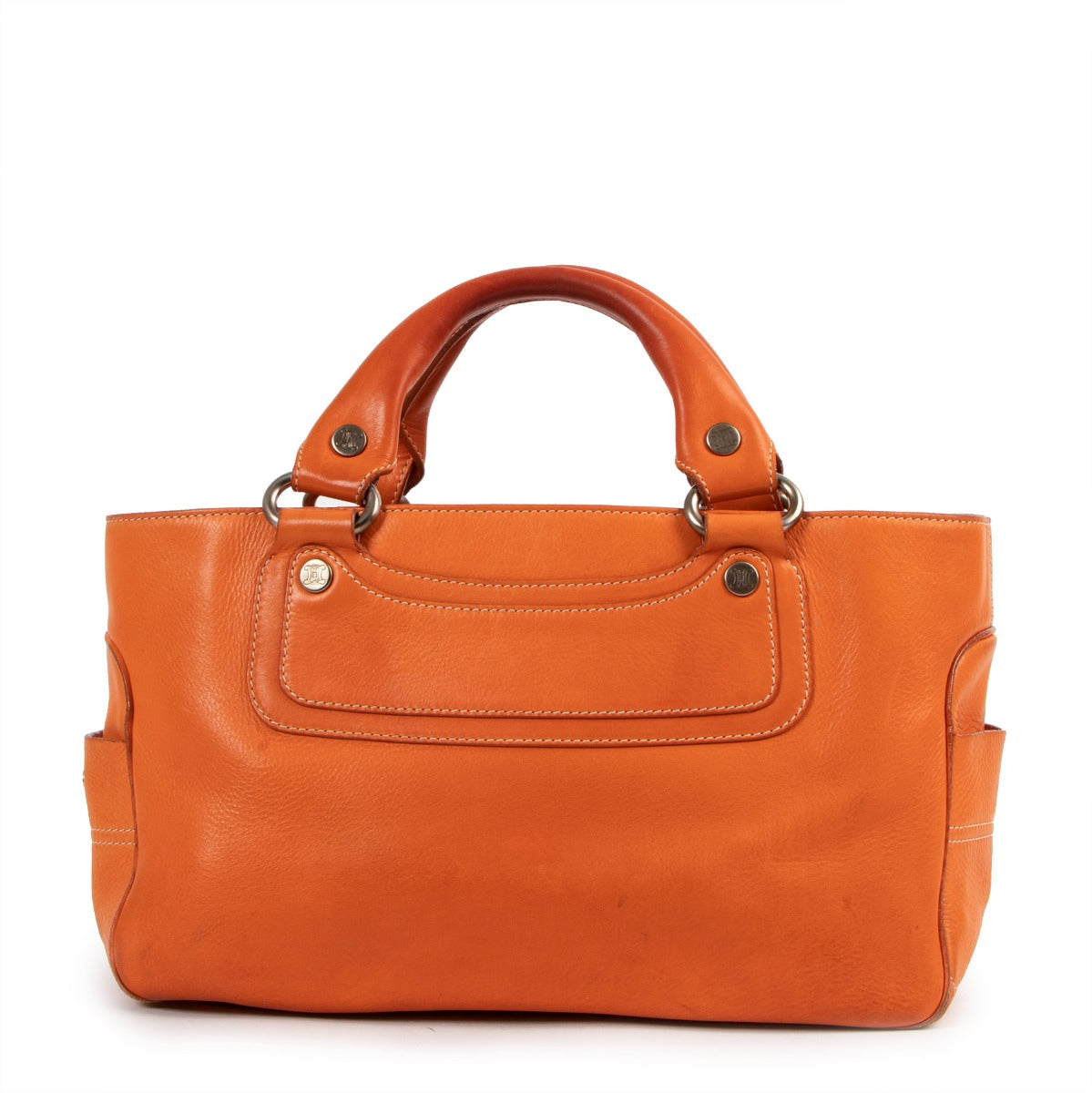 Buy an authentic second hand Celine Orange Leather Boogie Bag in good pre-loved condition at Labellov