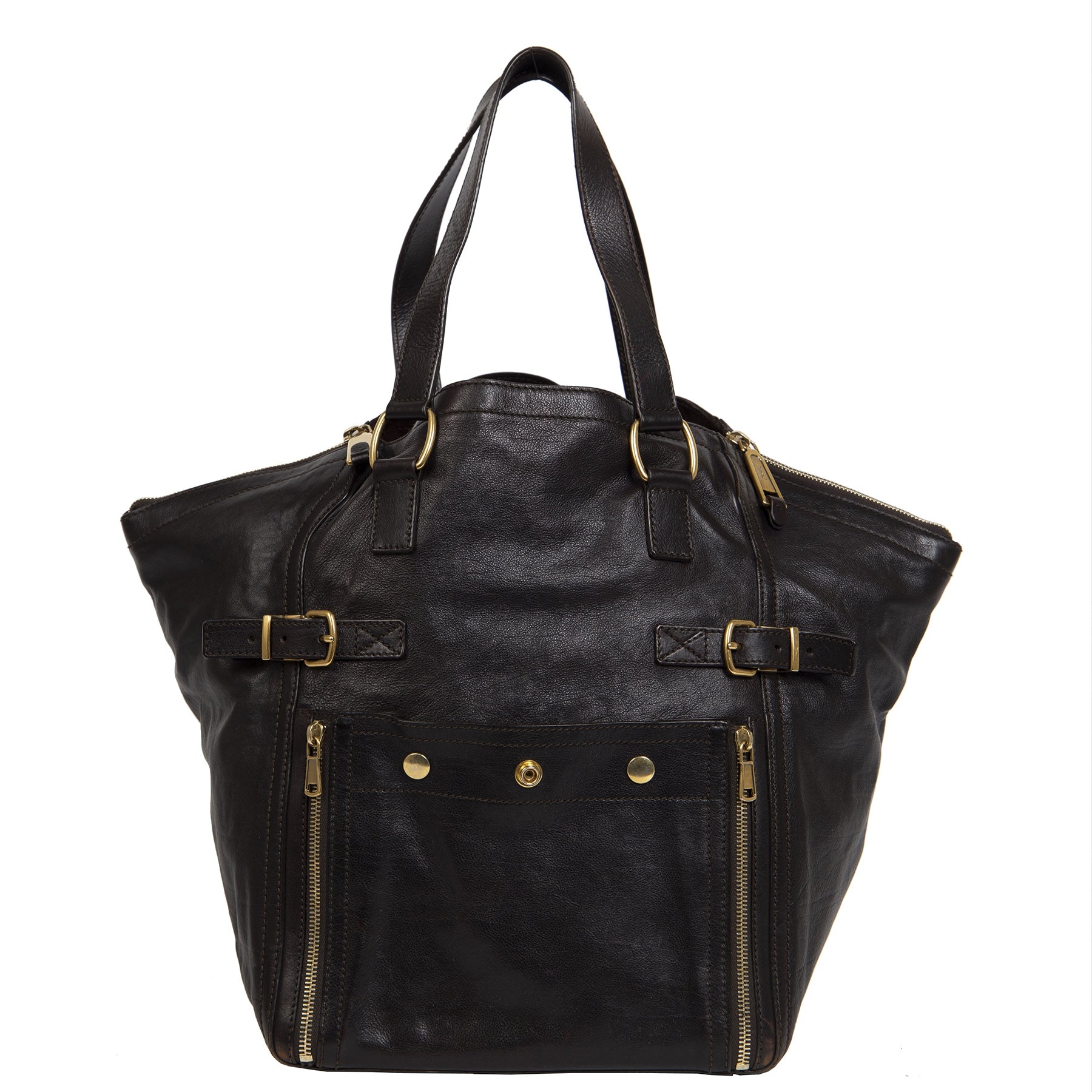 Yves Saint Laurent Brown Downtown Shoulder Bag for the best price at Labellov secondhand luxury