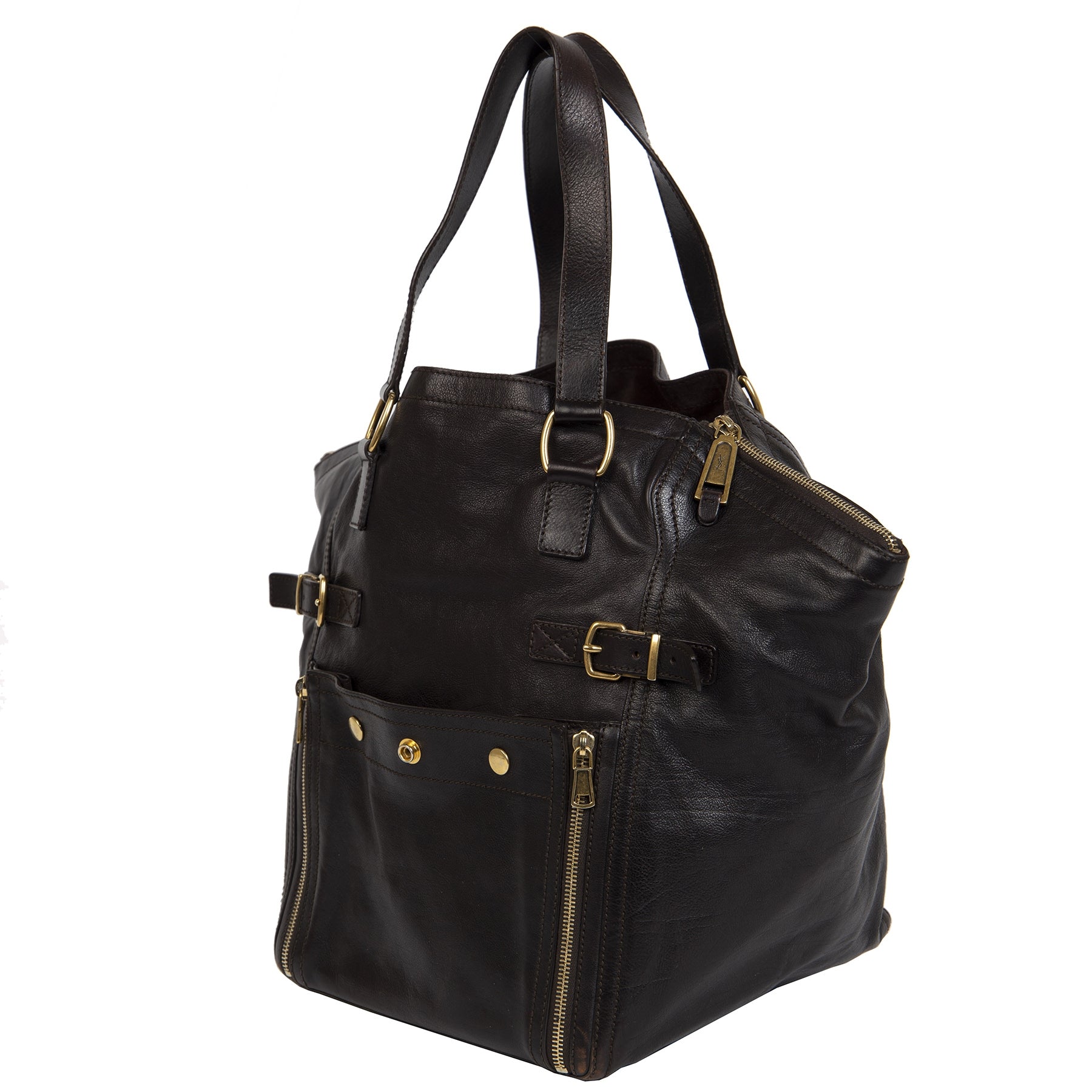 Yves Saint Laurent Brown Downtown Shoulder Bag kopen en verkopen aan de beste prijs