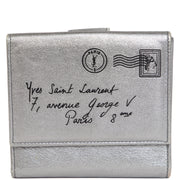 Yves Saint Laurent Y-Mail Bi-fold Silver Leather Wallet buy and sell your authentic designer bags