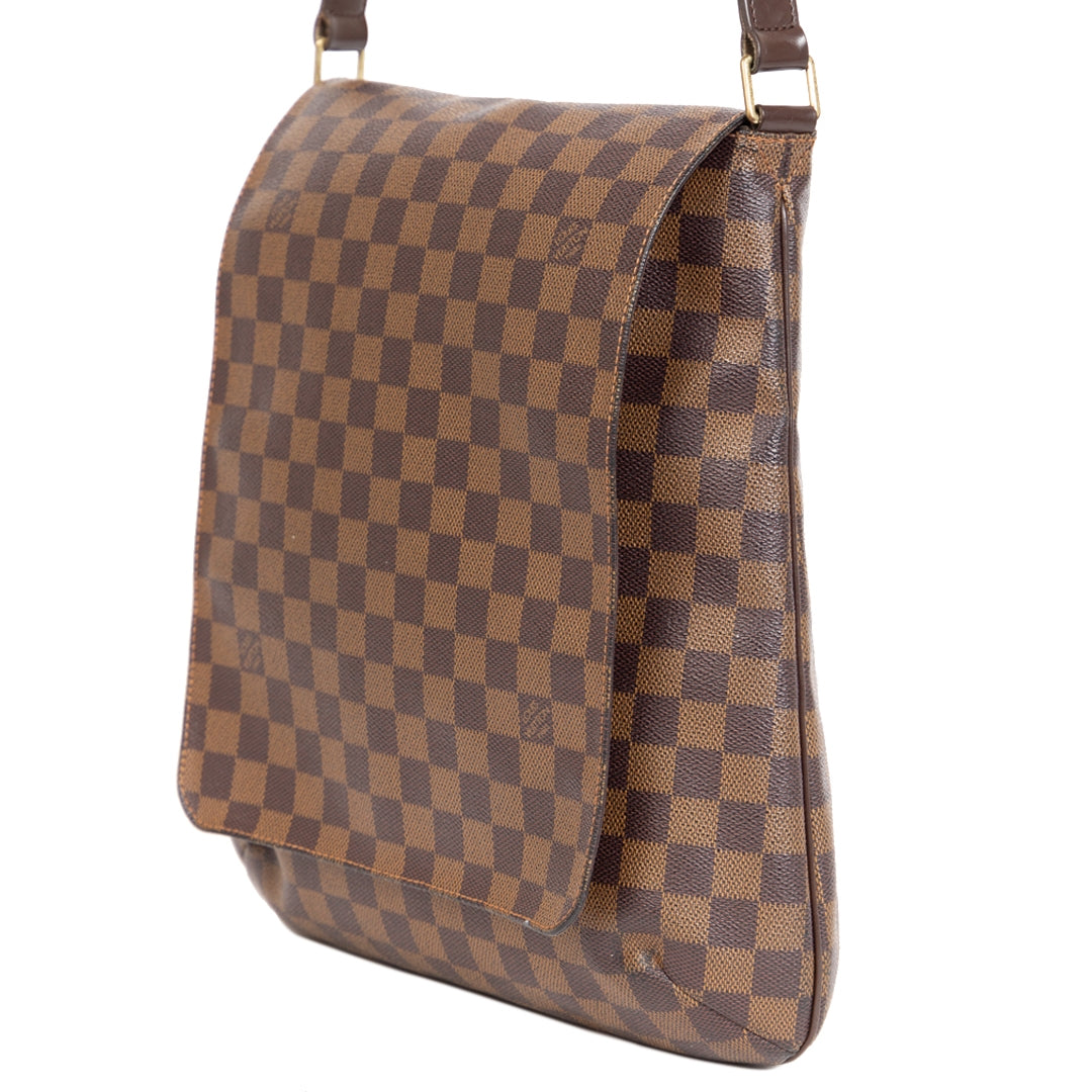 Authentieke Tweedehands Louis Vuitton Damier Ebene Musette Salsa Bag juiste prijs veilig online shoppen luxe merken webshop winkelen Antwerpen België mode fashion