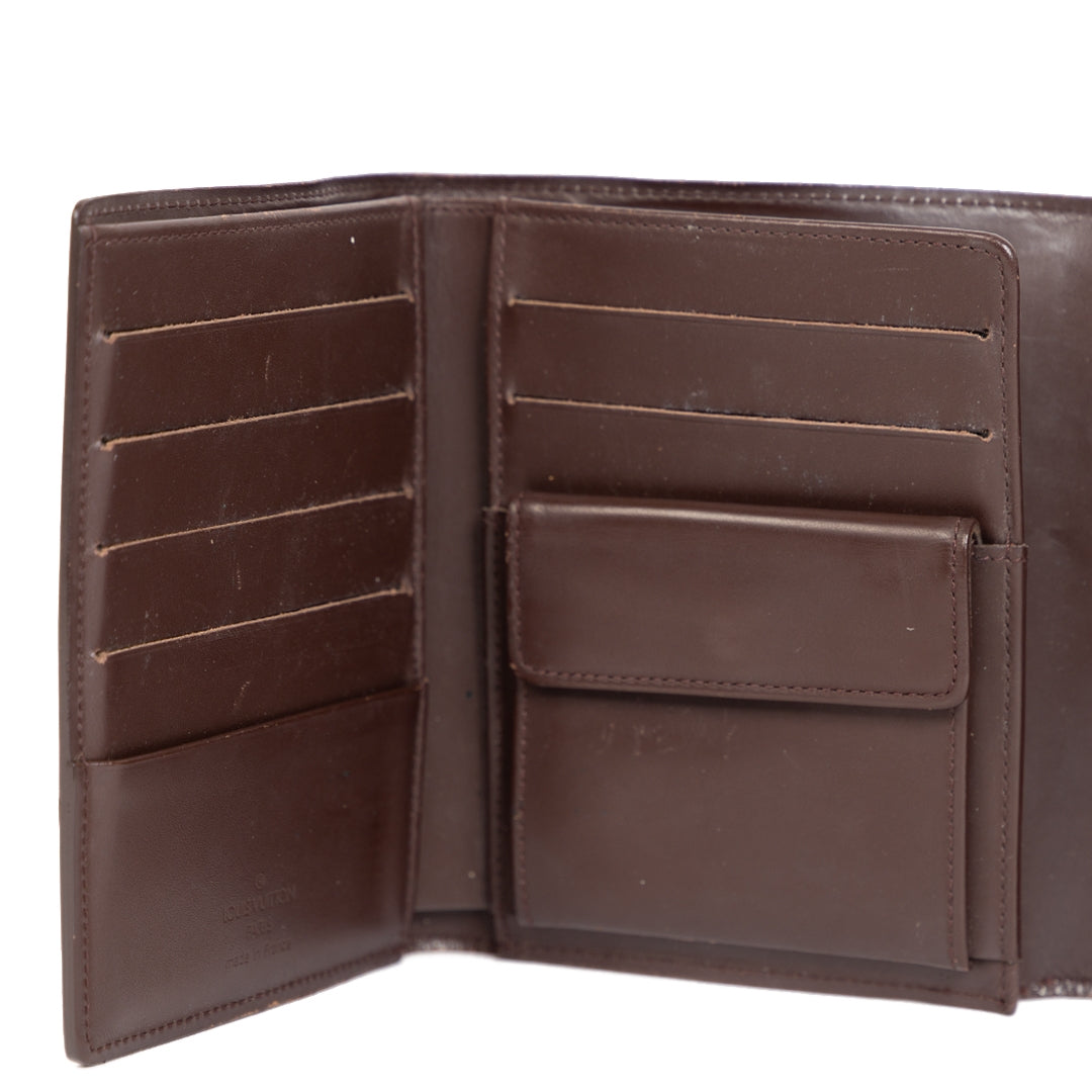 Authentieke Tweedehands Louis Vuitton Moka Epi Leather Wallet juiste prijs veilig online shoppen luxe merken webshop winkelen Antwerpen België mode fashion