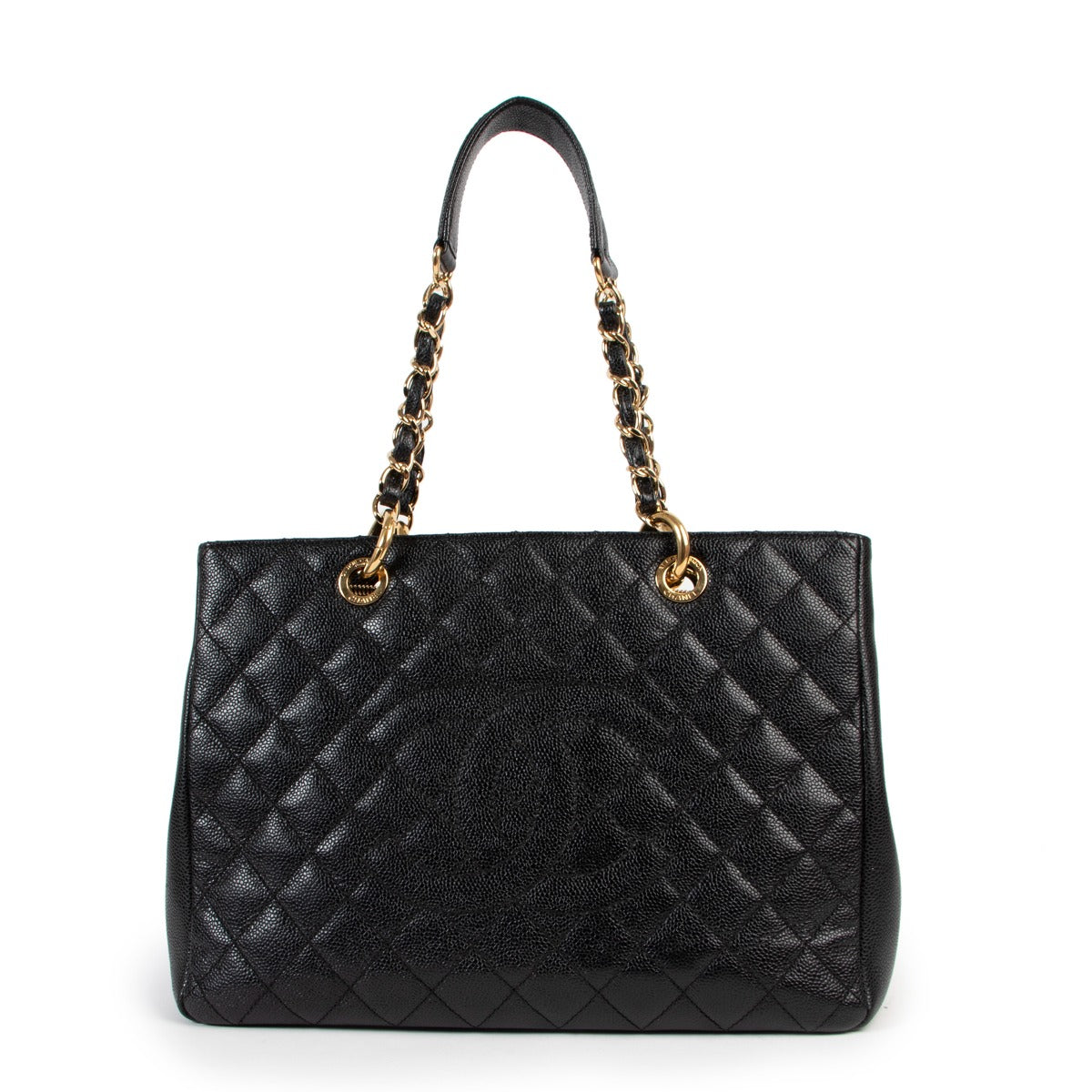 Shop authentic second hand designer vintage Chanel GST Grand Shopping Tote Black Caviar Shoulder Bag at Labellov.