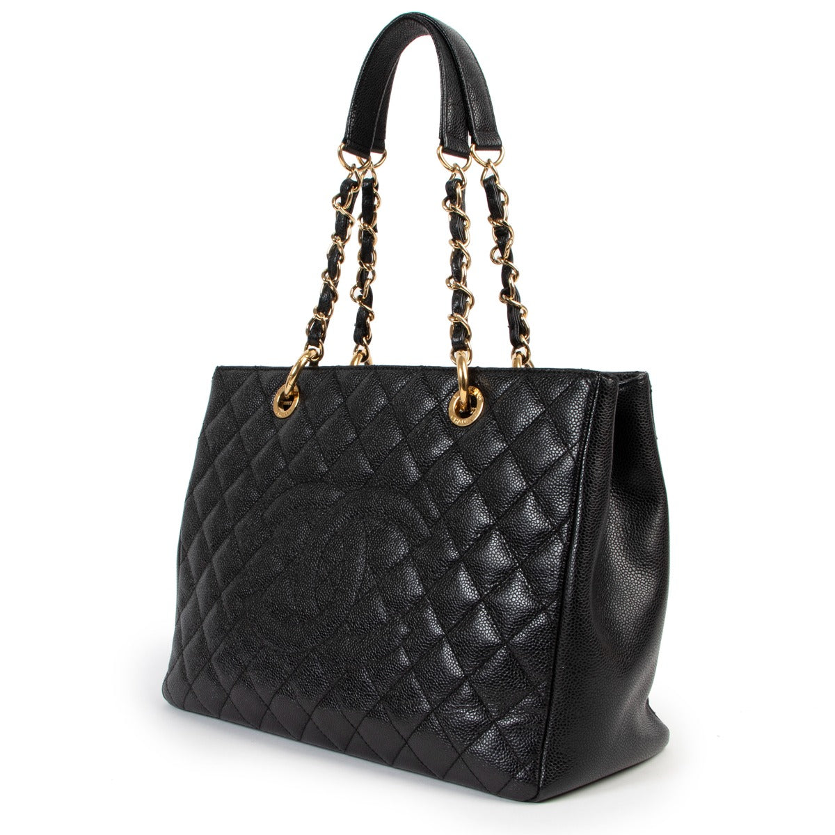 Shop authentic second hand designer vintage Chanel GST Grand Shopping Tote Black Caviar Shoulder Bag at Labellov.