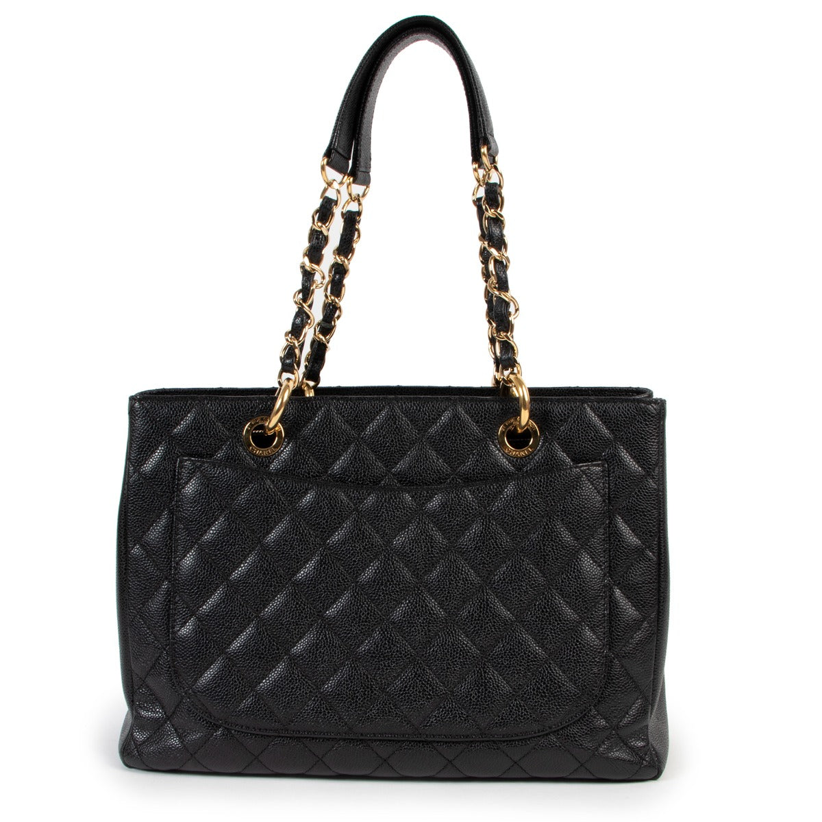 Shop authentic second hand designer vintage Chanel GST Grand Shopping Tote Black Caviar Shoulder Bag at Labellov.
