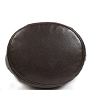 Authentieke Tweedehands Delvaux Dark Brown Woven Leather Bucket Bag juiste prijs veilig online shoppen luxe merken webshop winkelen Antwerpen België mode fashion