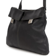 Authentieke Tweedehands Deux de Delvaux Black Leather Crossbody Bag juiste prijs veilig online shoppen luxe merken webshop winkelen Antwerpen België mode fashion