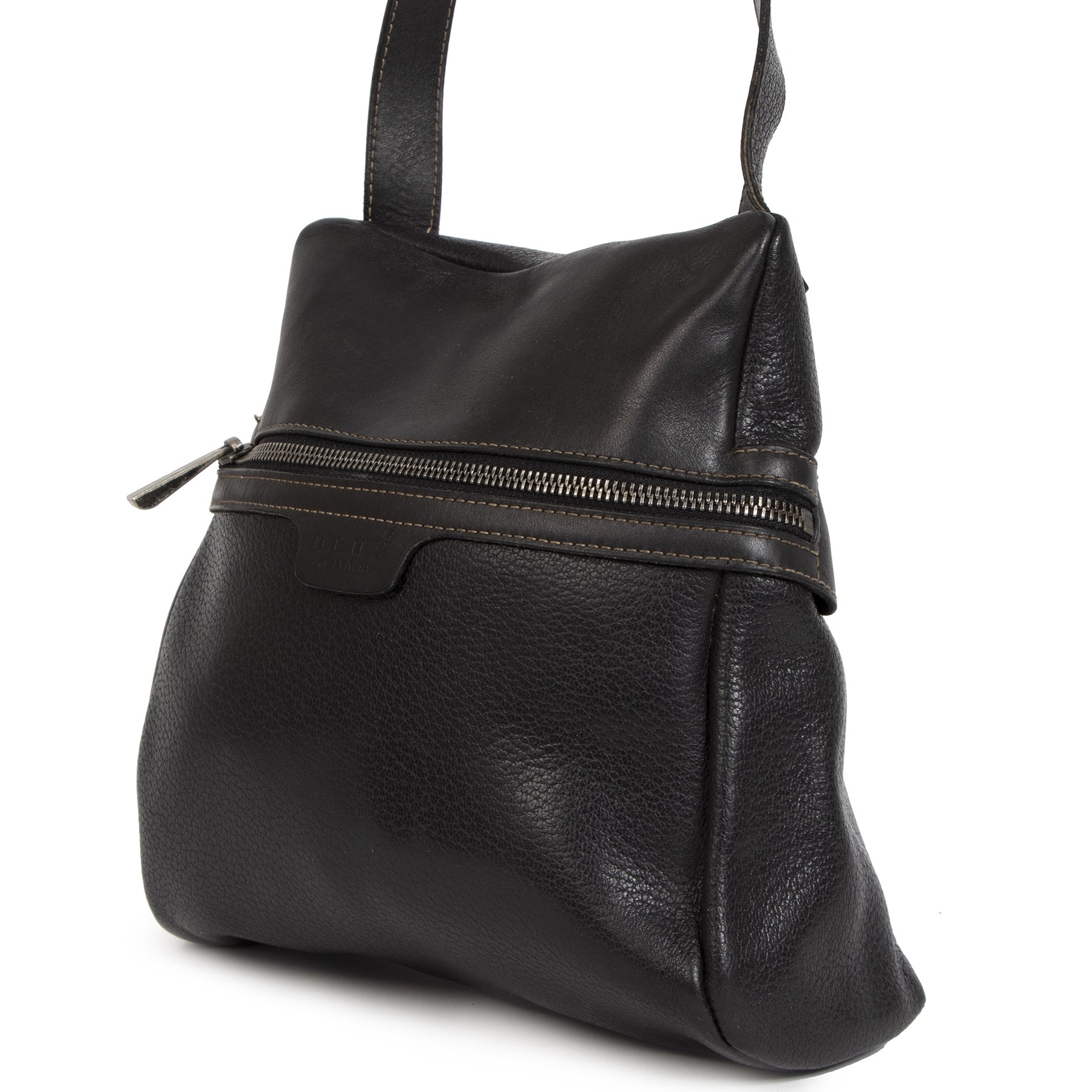 Authentieke Tweedehands Deux de Delvaux Black 2-in-1 Bag juiste prijs veilig online shoppen luxe merken webshop winkelen Antwerpen België mode fashion