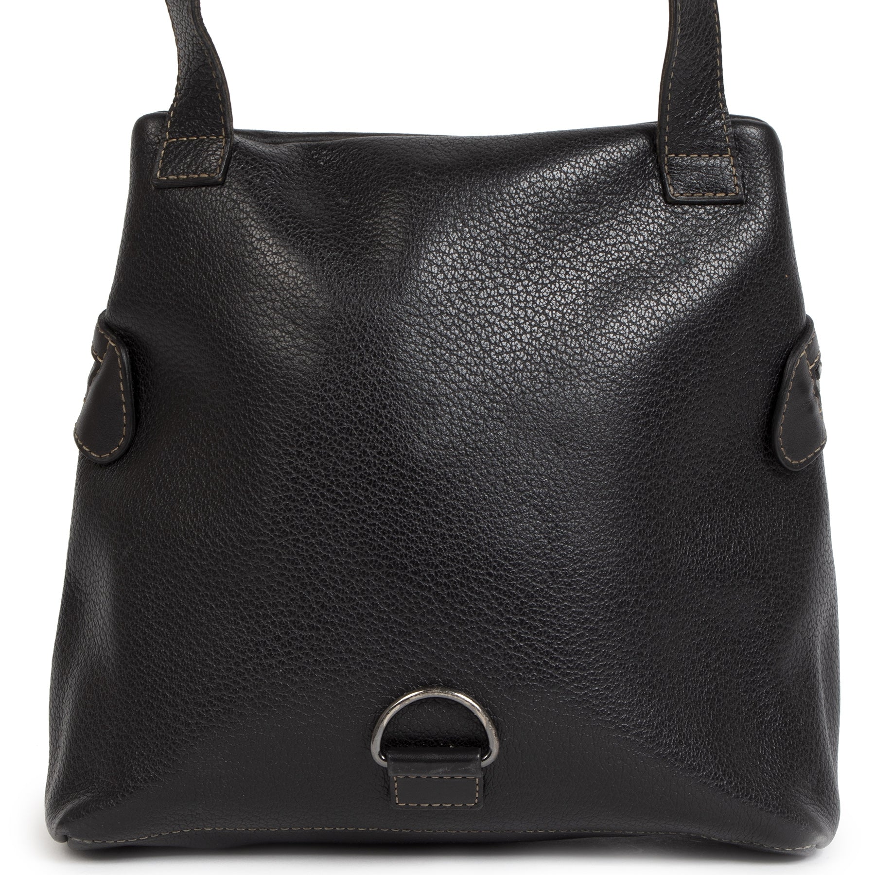 Authentieke Tweedehands Deux de Delvaux Black 2-in-1 Bag juiste prijs veilig online shoppen luxe merken webshop winkelen Antwerpen België mode fashion