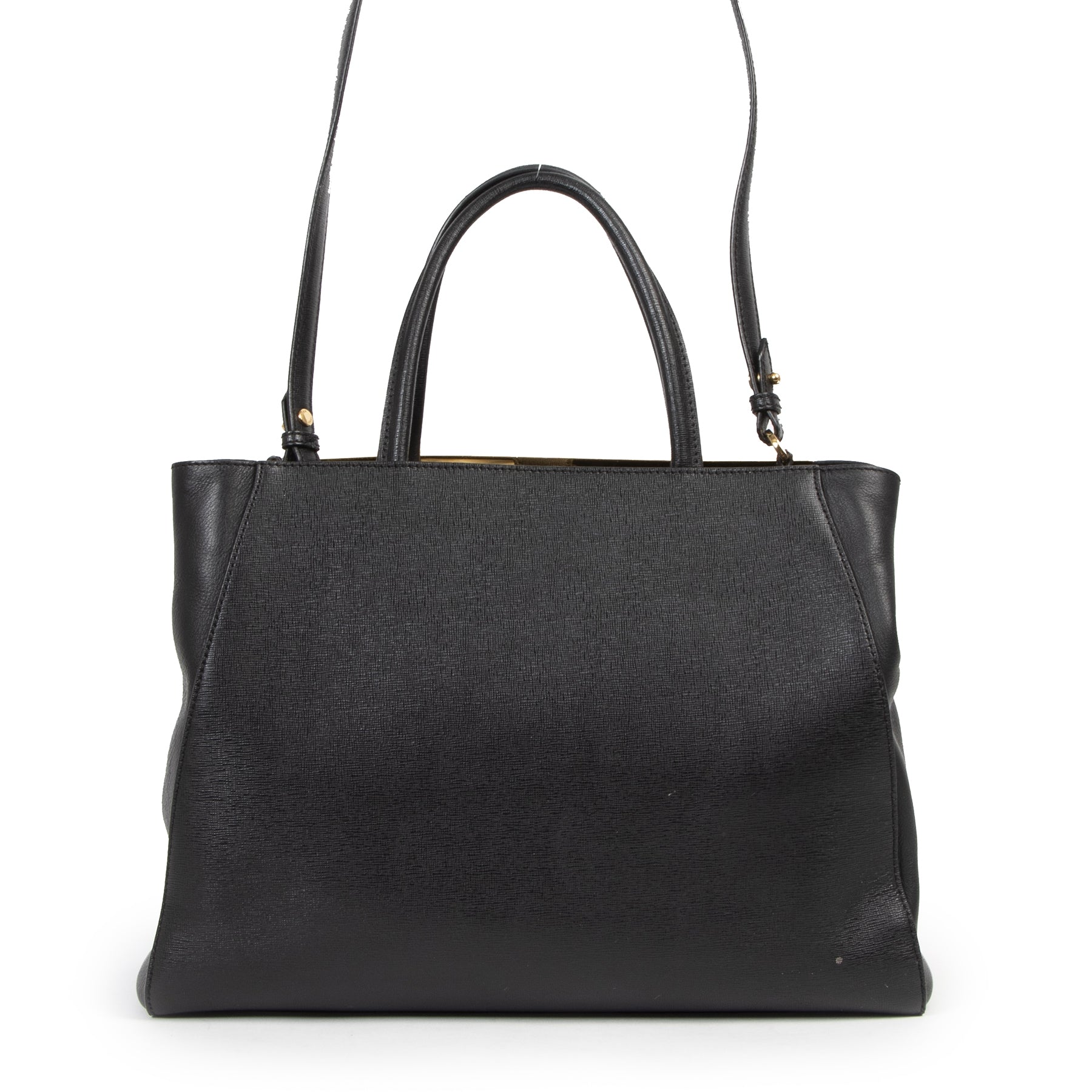 Fendi Black Saffiano Leather 2Jours Bag