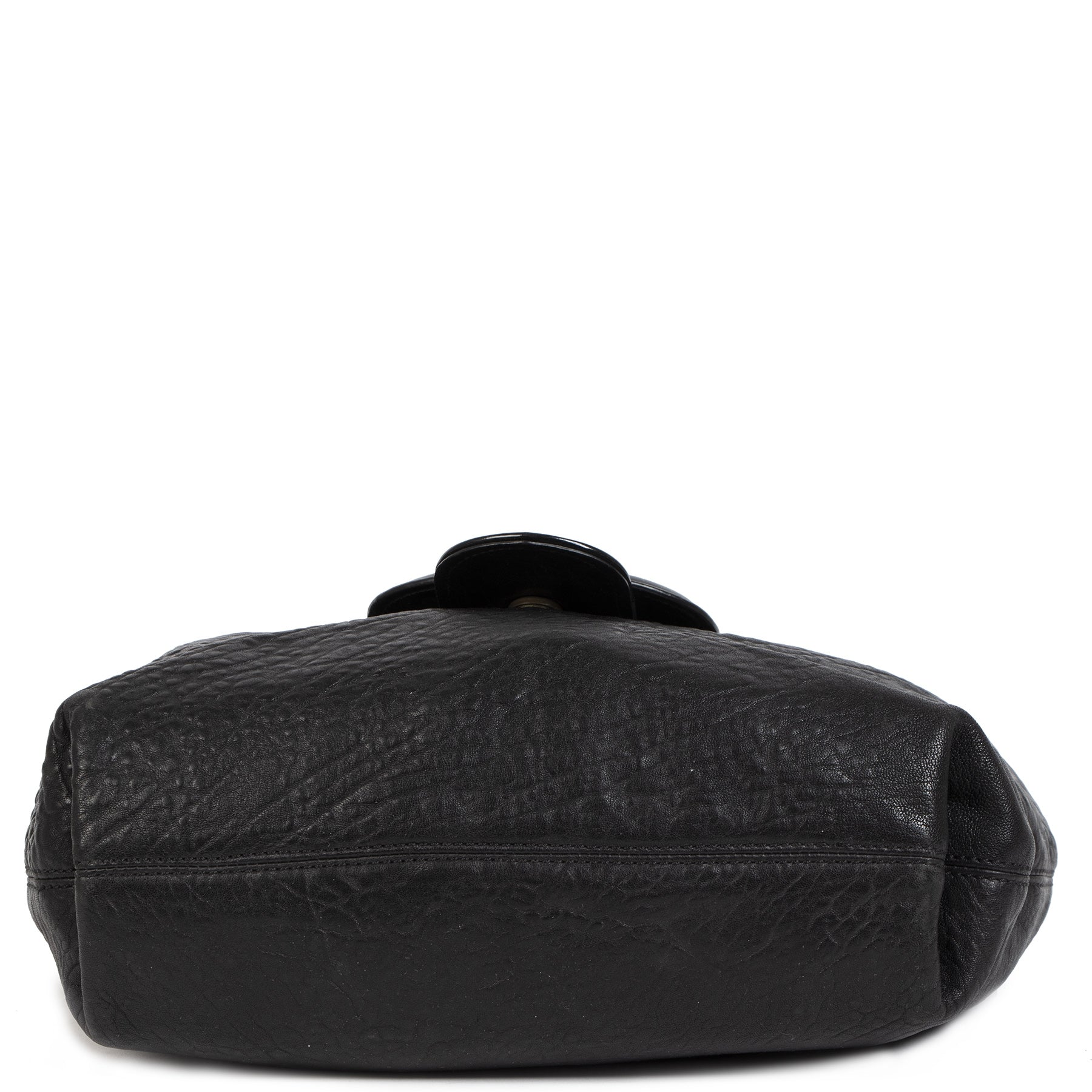 Authentieke Tweedehands Fendi Black Leather B Buckle Shoulder Bag juiste prijs veilig online shoppen luxe merken webshop winkelen Antwerpen België mode fashion
