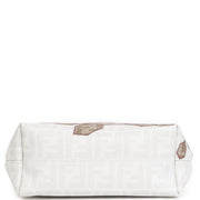 Authentieke Tweedehands Fendi White Zucca Spalmati Embroidered Small Tote Bag juiste prijs veilig online shoppen luxe merken webshop winkelen Antewerpen België mode fashion