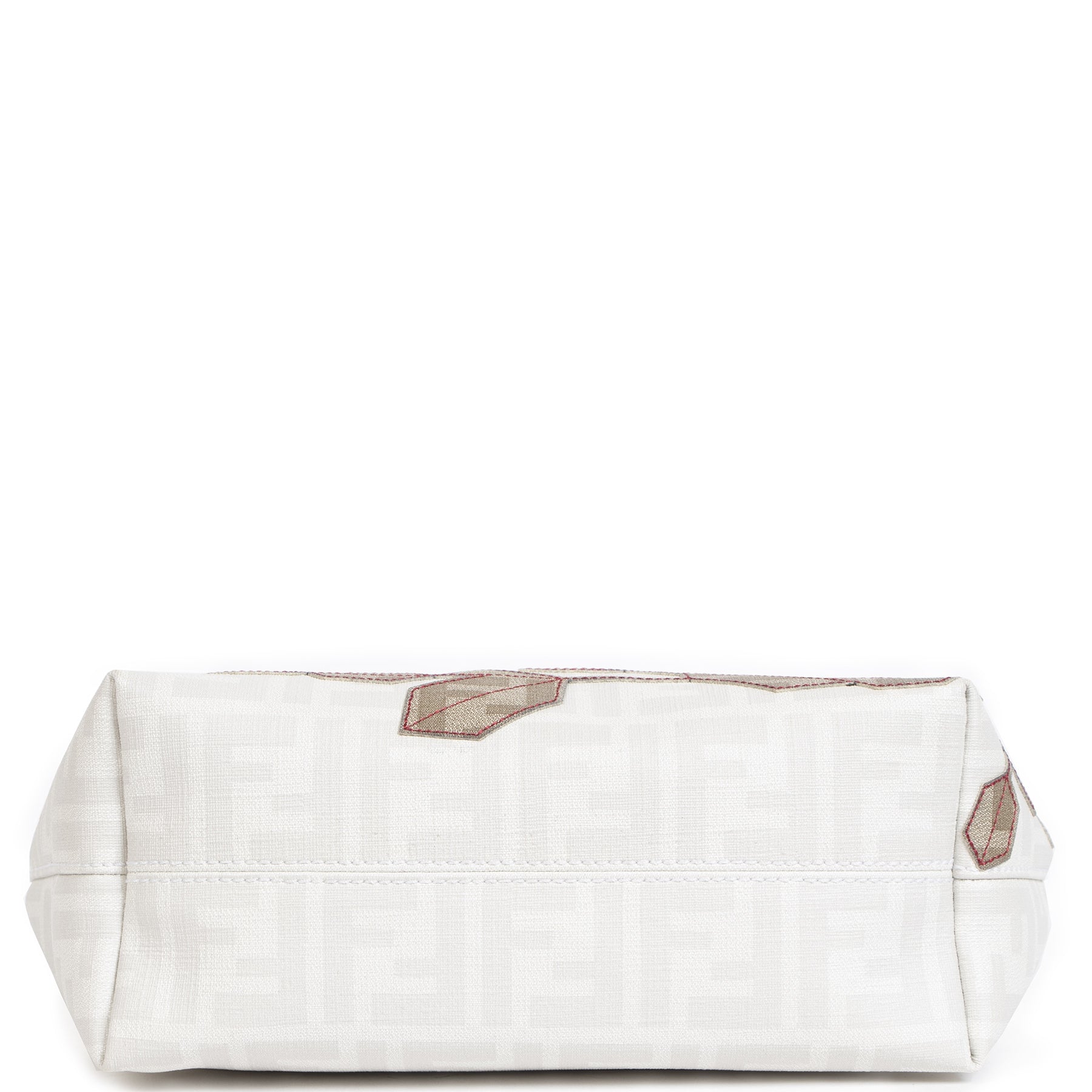 Authentieke Tweedehands Fendi White Zucca Spalmati Embroidered Small Tote Bag juiste prijs veilig online shoppen luxe merken webshop winkelen Antewerpen België mode fashion
