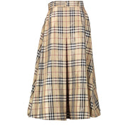 Authentieke Tweedehands Burberry Beige Nova Check Skirt - Size UK 10 juiste prijs veilig online shoppen luxe merken webshop winkelen Antwerpen België mode fashion