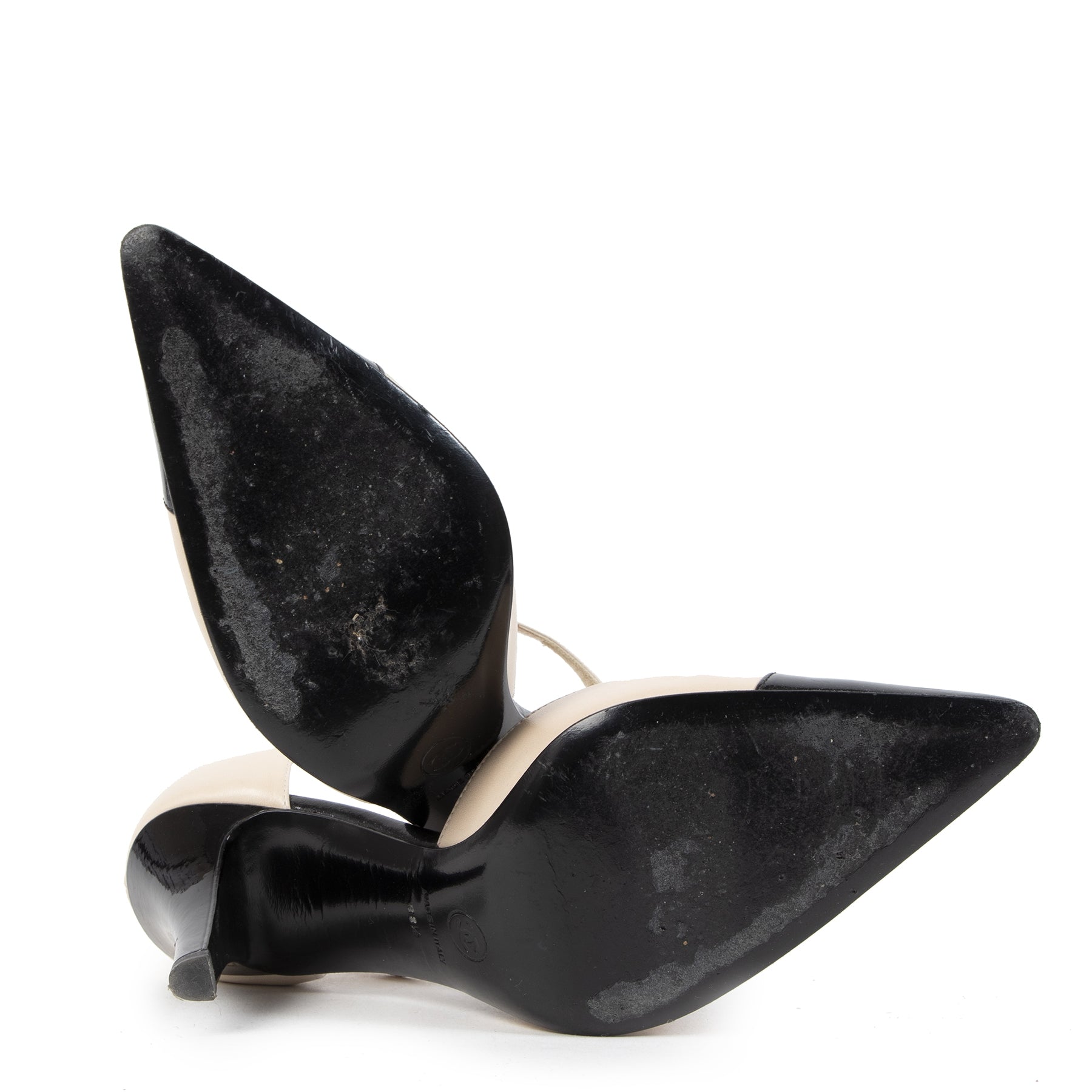 skip the waiting list shop online Chanel Beige Leather Ankle Strap Pumps - Size 38,5