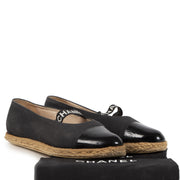 Chanel Black Cap-Toe Ballerinas Espadrilles for the best price at Labellov