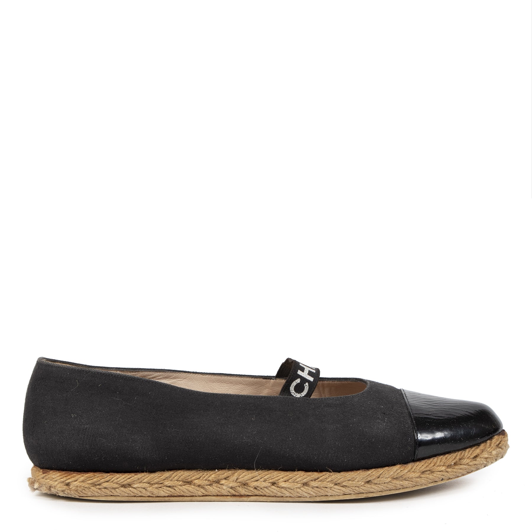 Chanel Black Cap-Toe Ballerinas Espadrilles kopen en verkopen aan de beste prijs bij Labellov
