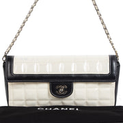 Chanel East West Chocolate Bar White Patent Leather Bag online available for the best price online at Labellov