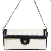 Chanel East West Chocolate Bar White Patent Leather Bag for the best price at Labellov