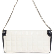 Chanel East West Chocolate Bar White Patent Leather Bag te koop online at Labellov secondhand luxury