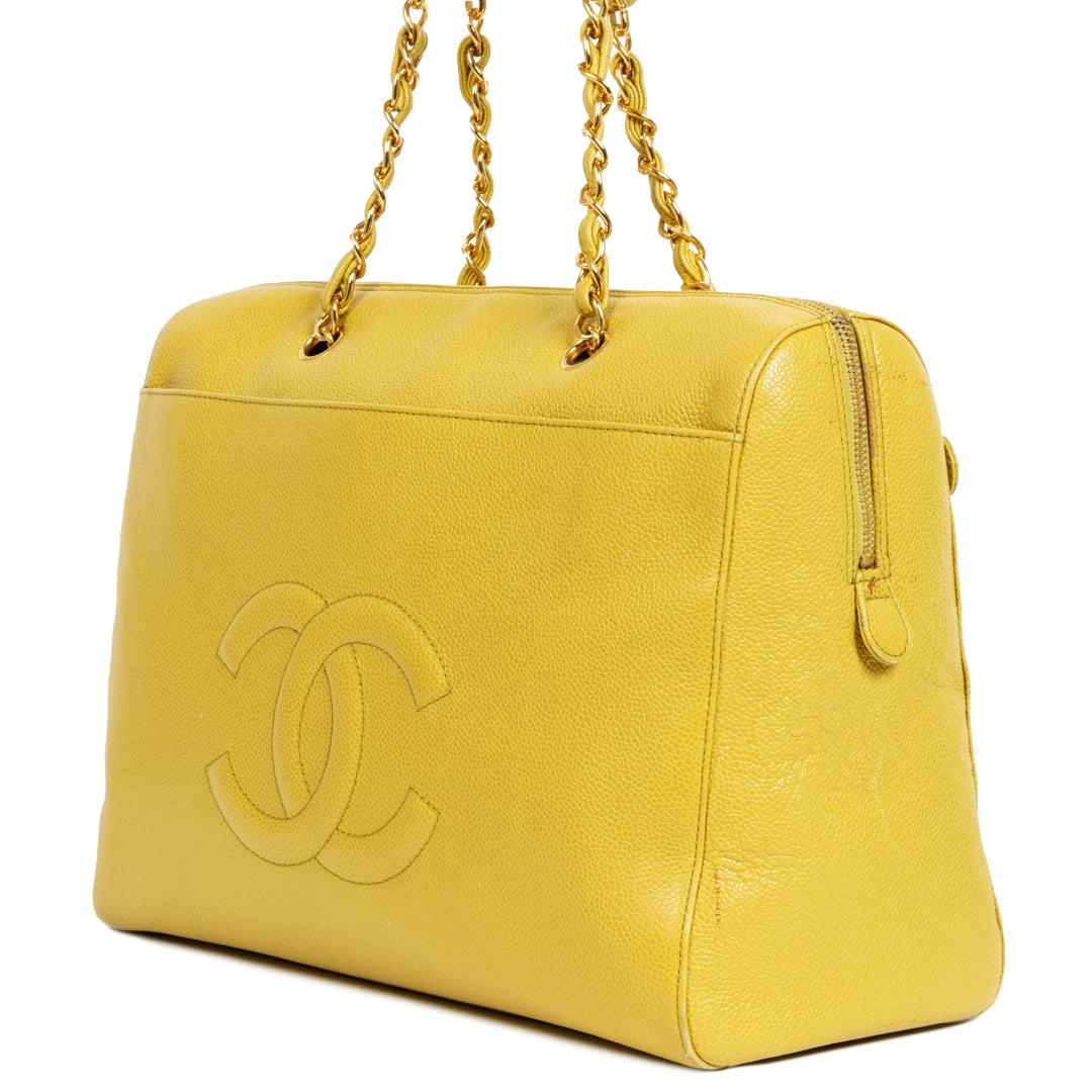 We buy and sell your authentic Chanel Mustard Yellow Leather Chain Shoulder Bag