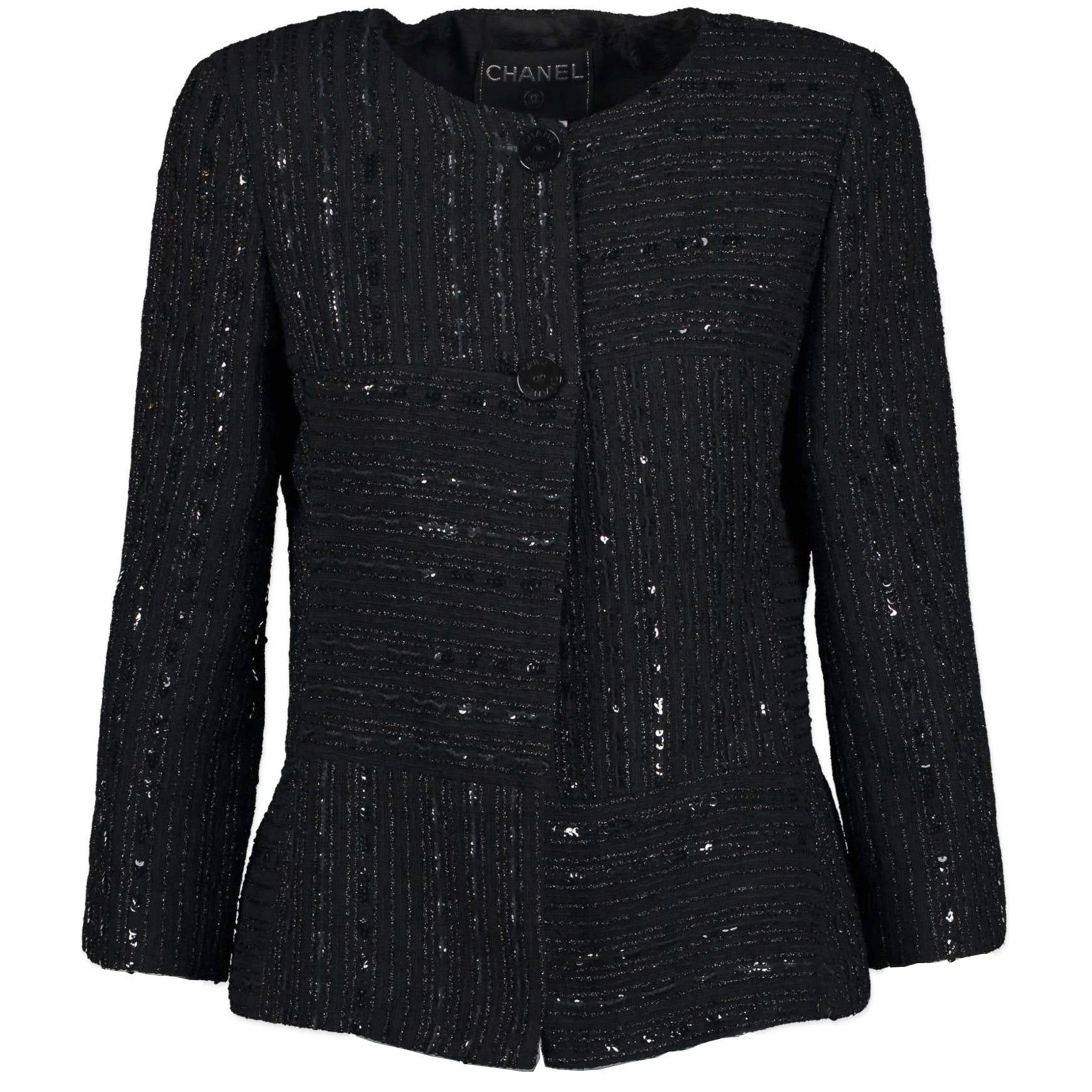 Chanel Black Sequin and Nylon Jacket for the best price at Labellov secondhand luxury in Antwerp