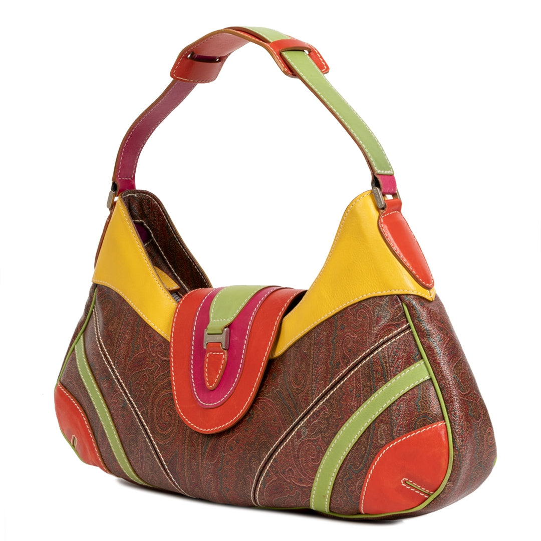 Etro Multicolor Paisley Print Leather Shoulder Bag – Labellov
