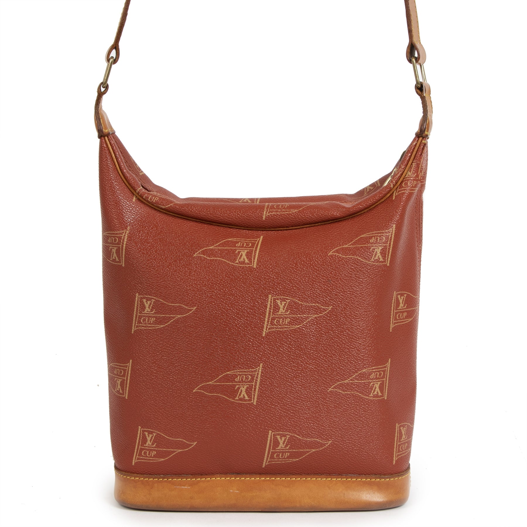 Authentic Second Hand LOUIS VUITTON Limited Edition Louis Vuitton Cup 1995 Touquet Shoulder Bag safe online shop LabelLOV webshop Luxury brand shopping Antwerp Belgium fashion