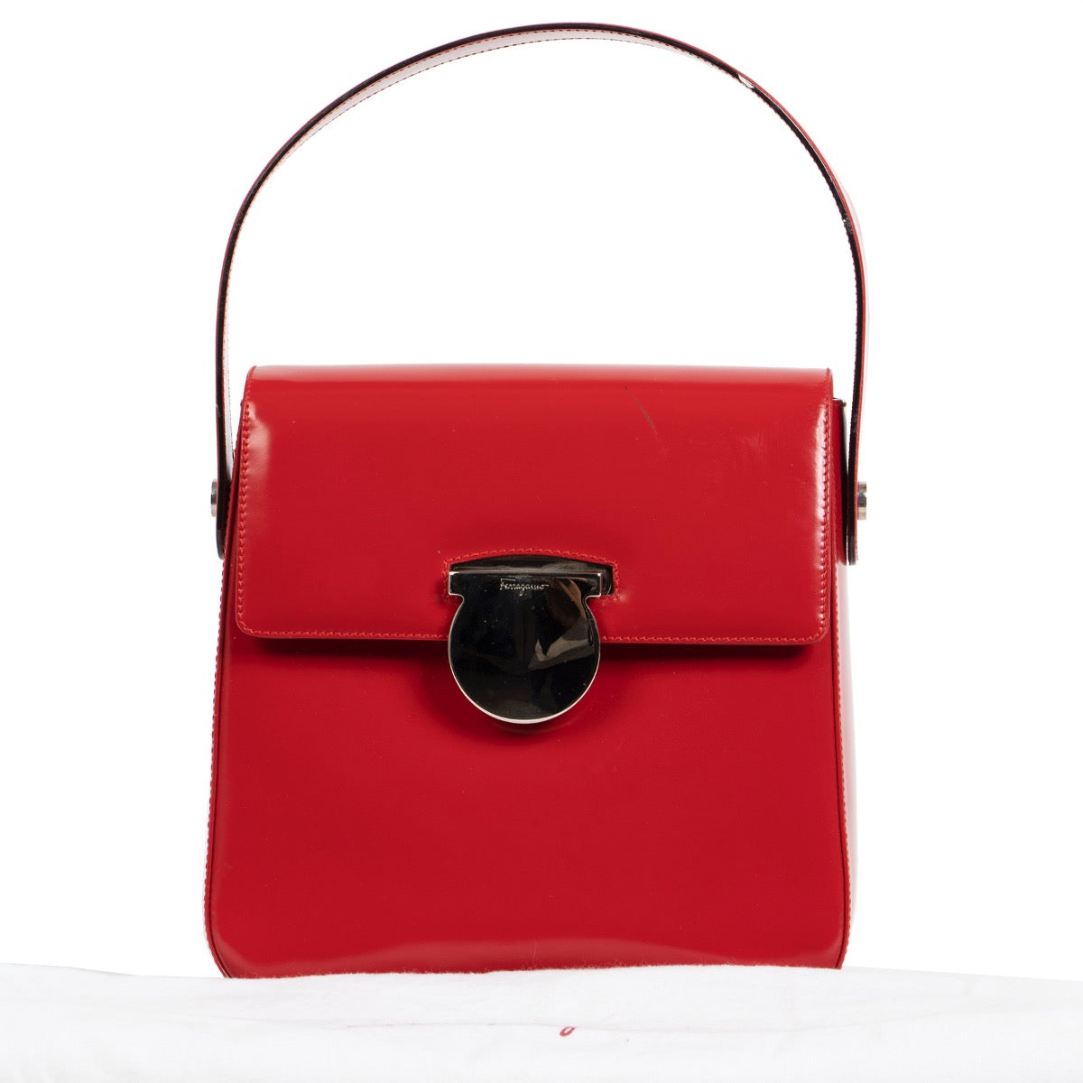 Salvatore Ferragamo Rode Leren Handtas