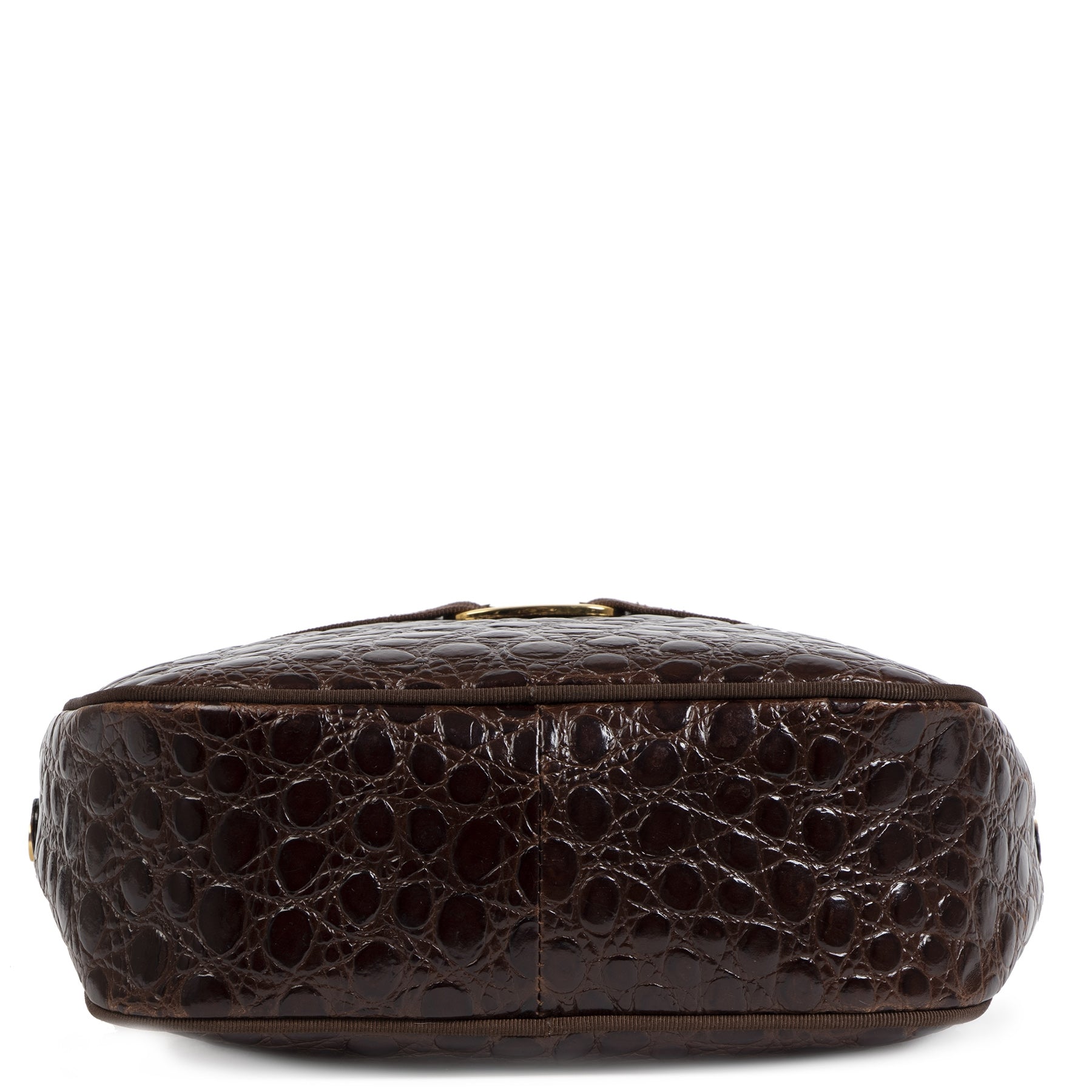 Buy authentic secondhand Salvatore Ferragamo Dark Brown Crocodile Embossed Crossbody Bag designer bags safe and secure online shopping fashion designer luxury vintage webshop