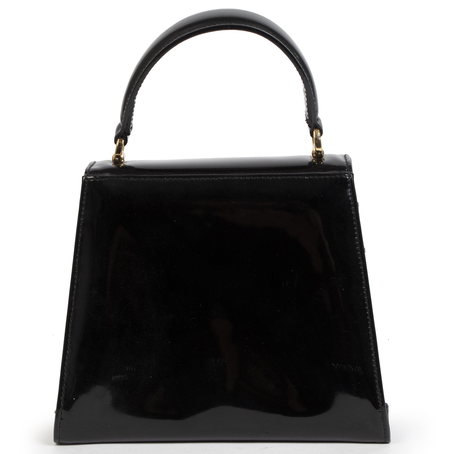Authentieke Tweedehands Salvatore Ferragamo Vara Bow Patent Leather Bag juiste prijs veilig online shoppen luxe merken webshop winkelen Antwerpen België mode fashion