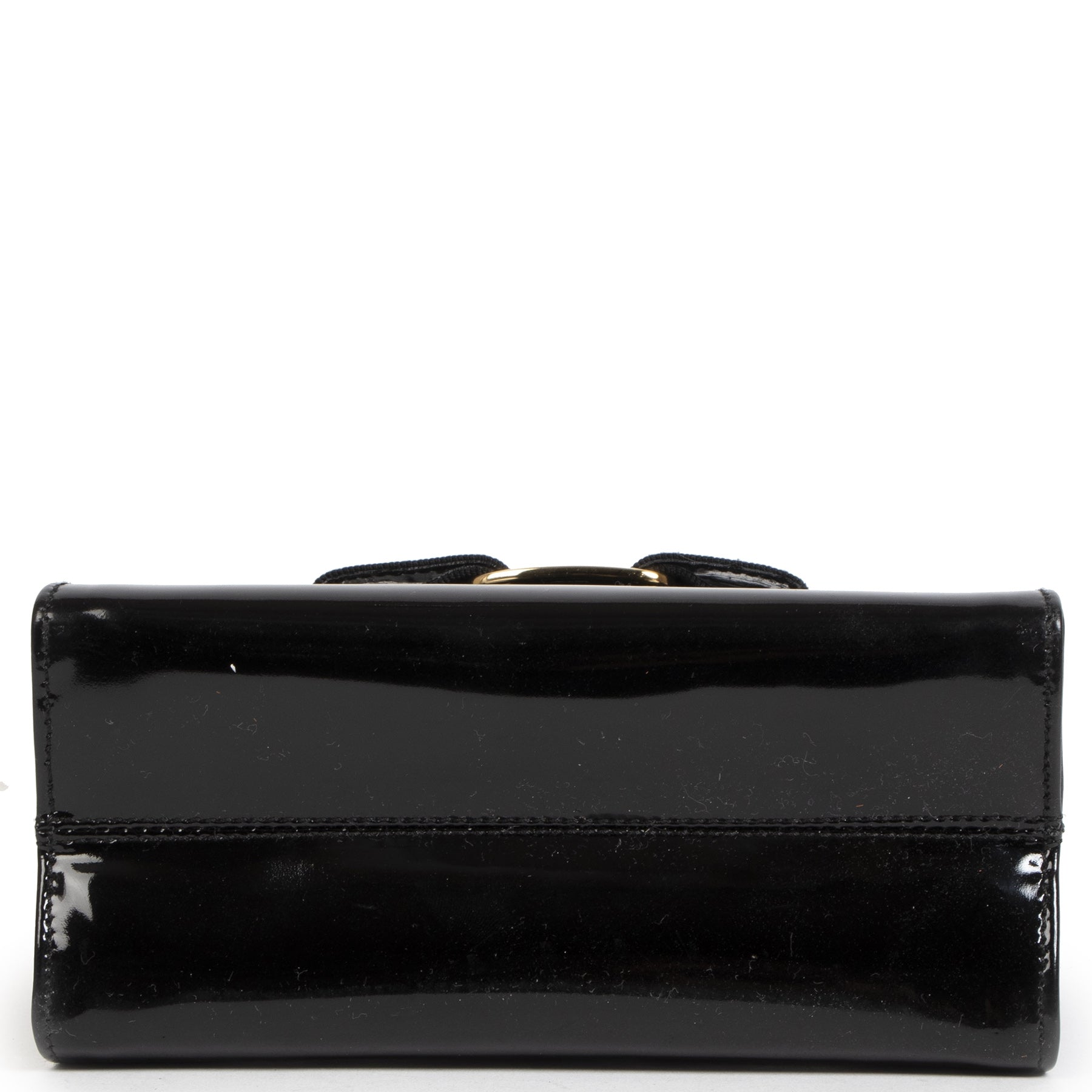 Authentieke Tweedehands Salvatore Ferragamo Vara Bow Patent Leather Bag juiste prijs veilig online shoppen luxe merken webshop winkelen Antwerpen België mode fashion