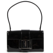 Authentieke Tweedehands Salvatore Ferragamo Black Patent Leather Bag juiste prijs veilig online shoppen luxe merken webshop winkelen Antwerpen België mode fashion