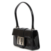 Authentieke Tweedehands Salvatore Ferragamo Black Patent Leather Bag juiste prijs veilig online shoppen luxe merken webshop winkelen Antwerpen België mode fashion