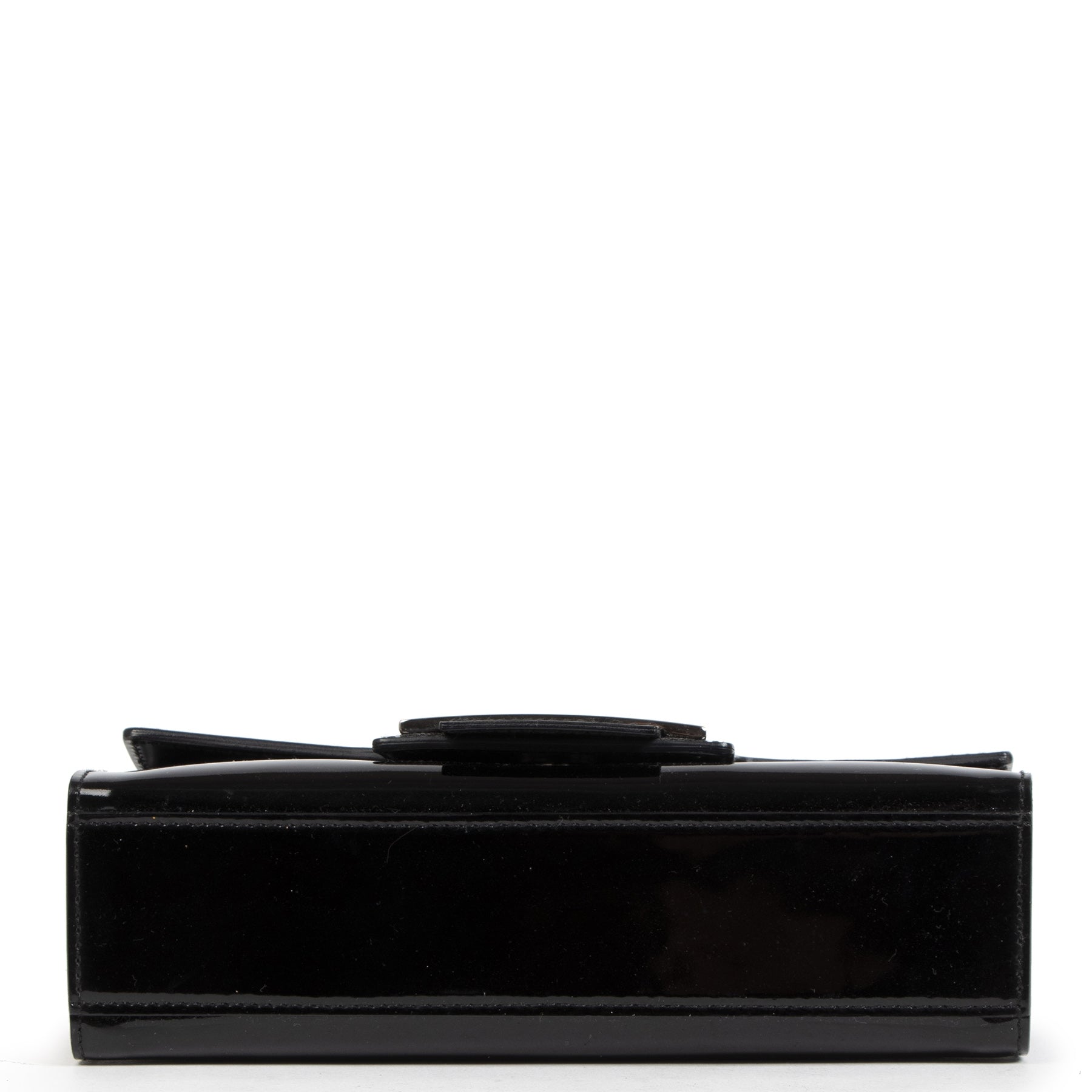 Authentieke Tweedehands Salvatore Ferragamo Black Patent Leather Bag juiste prijs veilig online shoppen luxe merken webshop winkelen Antwerpen België mode fashion