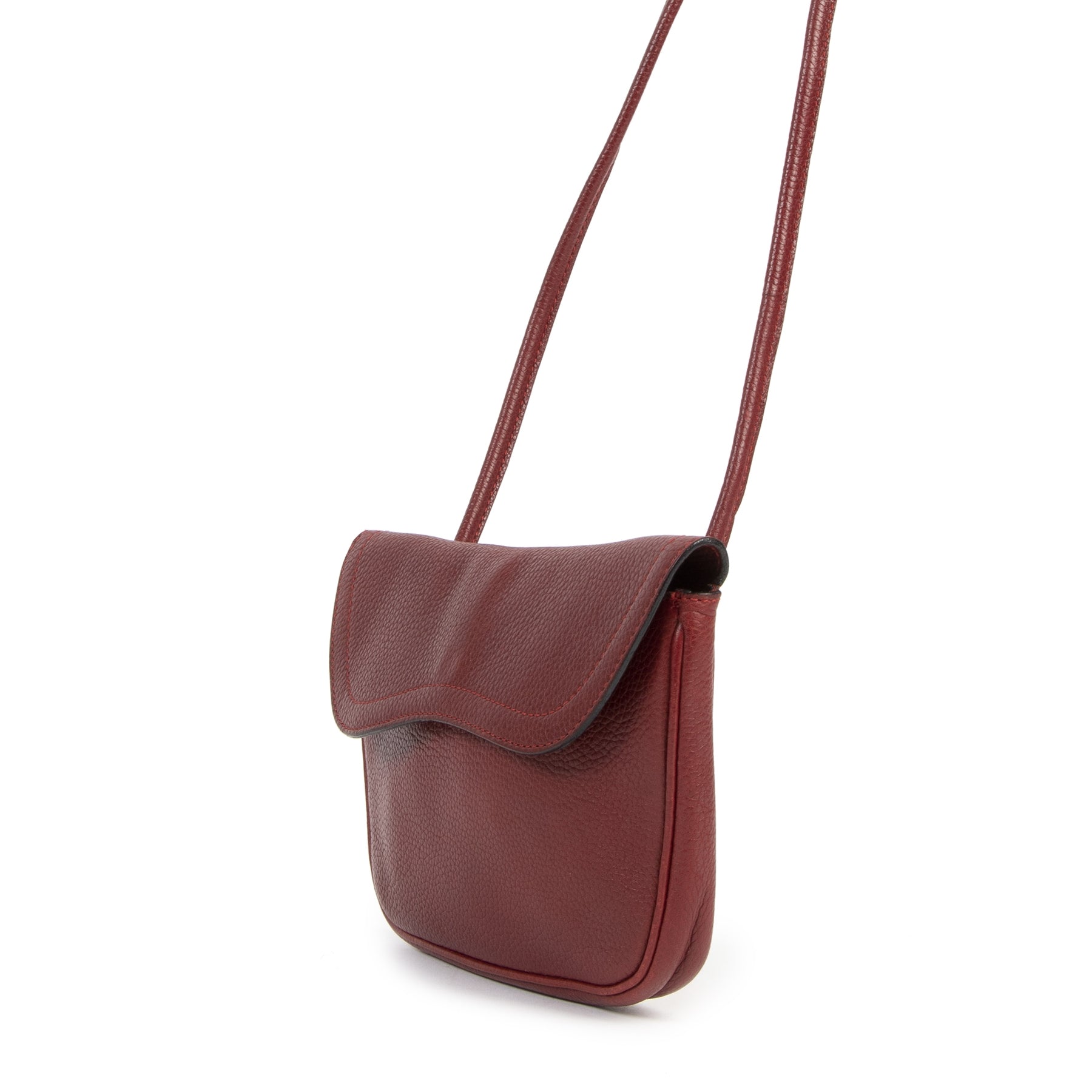 Authentieke Tweedehands Delvaux Red Leather Crossbody juiste prijs veilig online shoppen luxe merken webshop winkelen Antwerpen België mode fashion