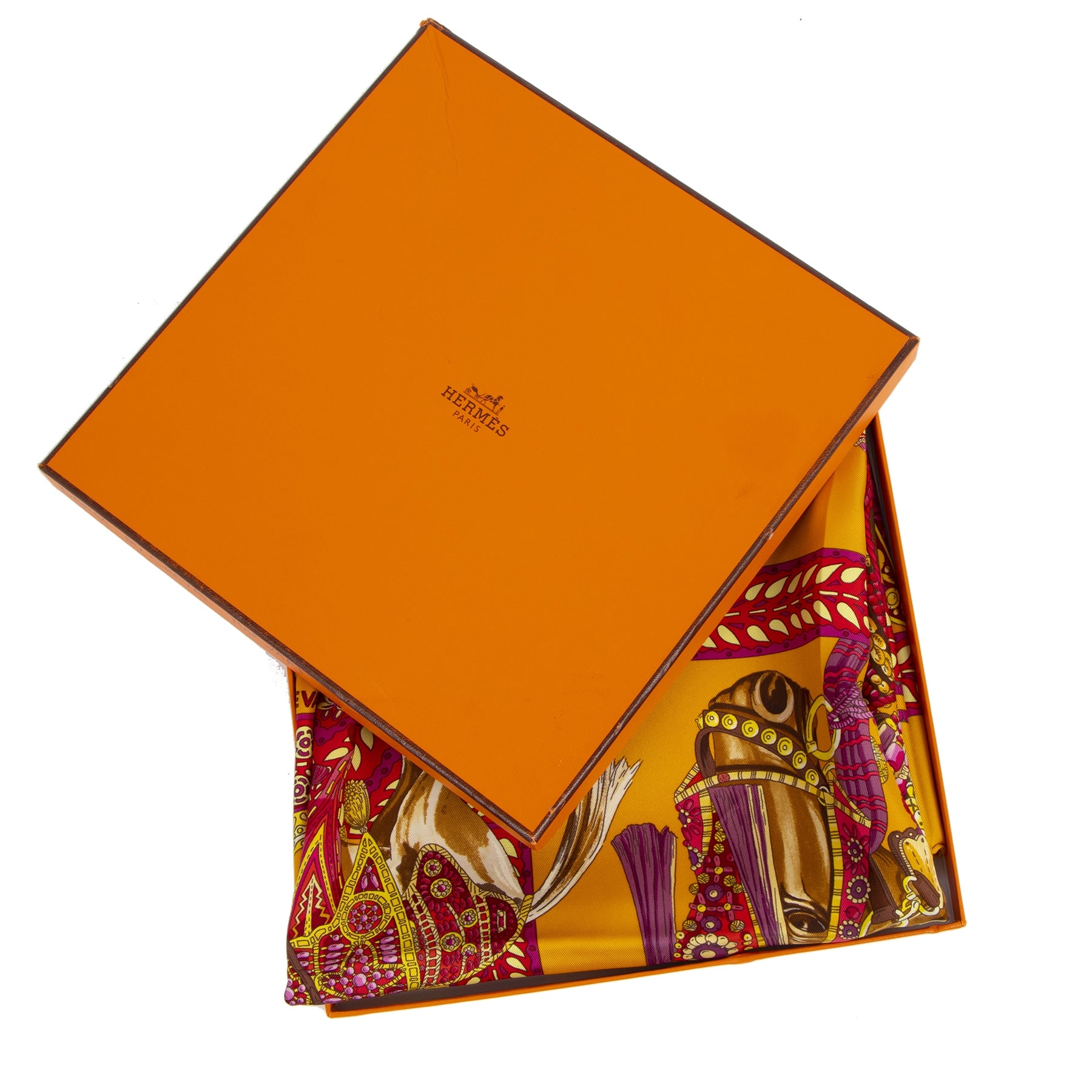 Koop authentieke tweedehands Hermès 'La Dance Du Cheval Marwari' Carré met de juiste prijs bij LabelLOV