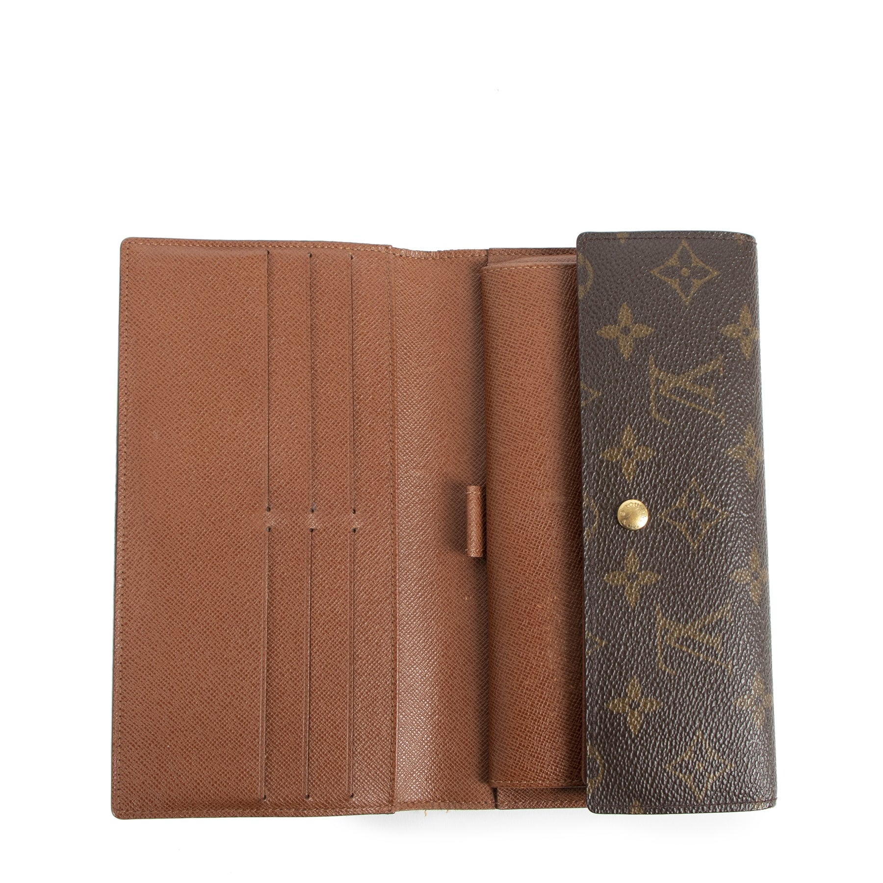 Koop authentieke tweedehands Louis Vuitton Monogram Sarah Wallet aan de juiste prijs online in alle veiligheid bij LabelLOV Antwerpen België