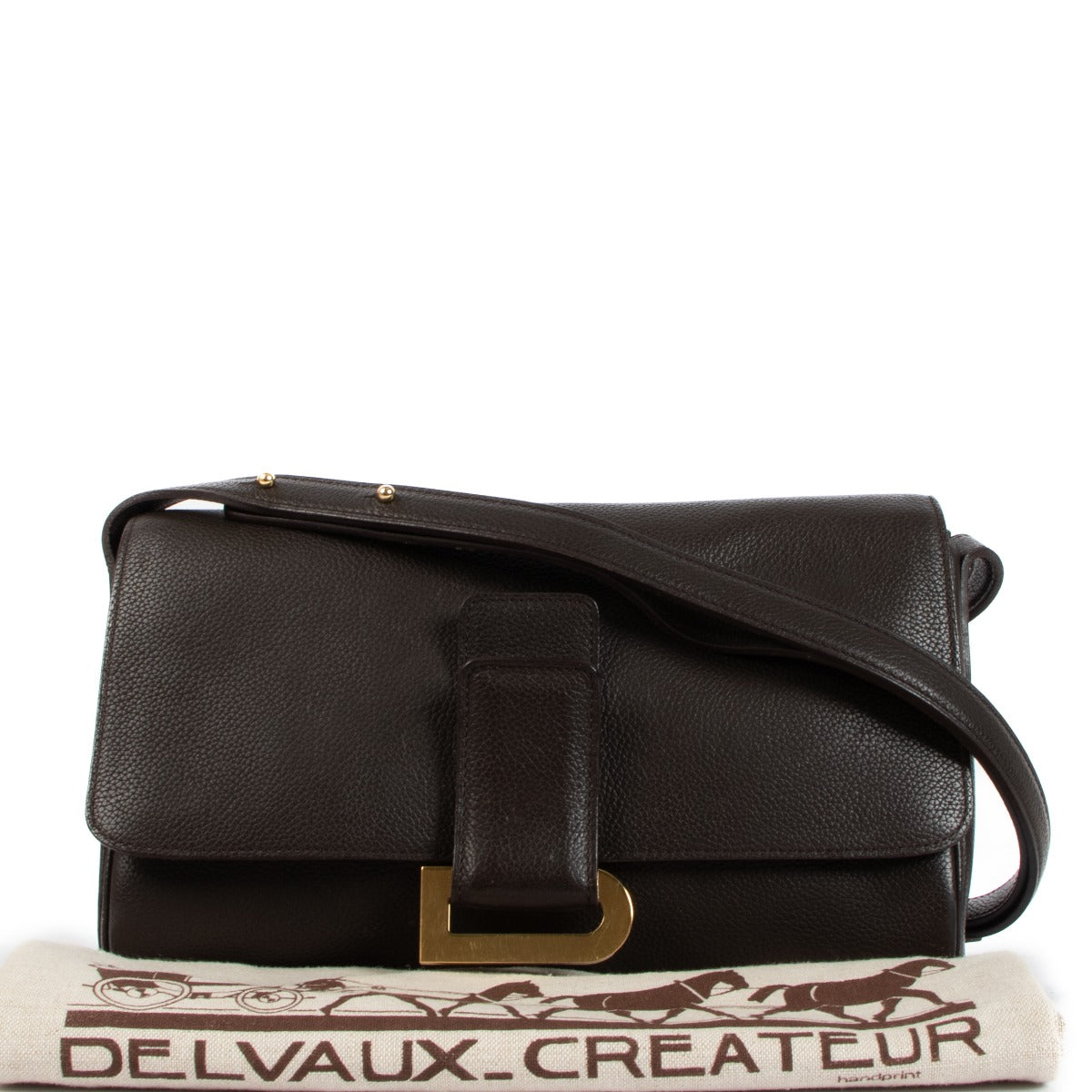 shop authentic second hand Delvaux Brown Passerelle Shoulder Bag on Labellov.com