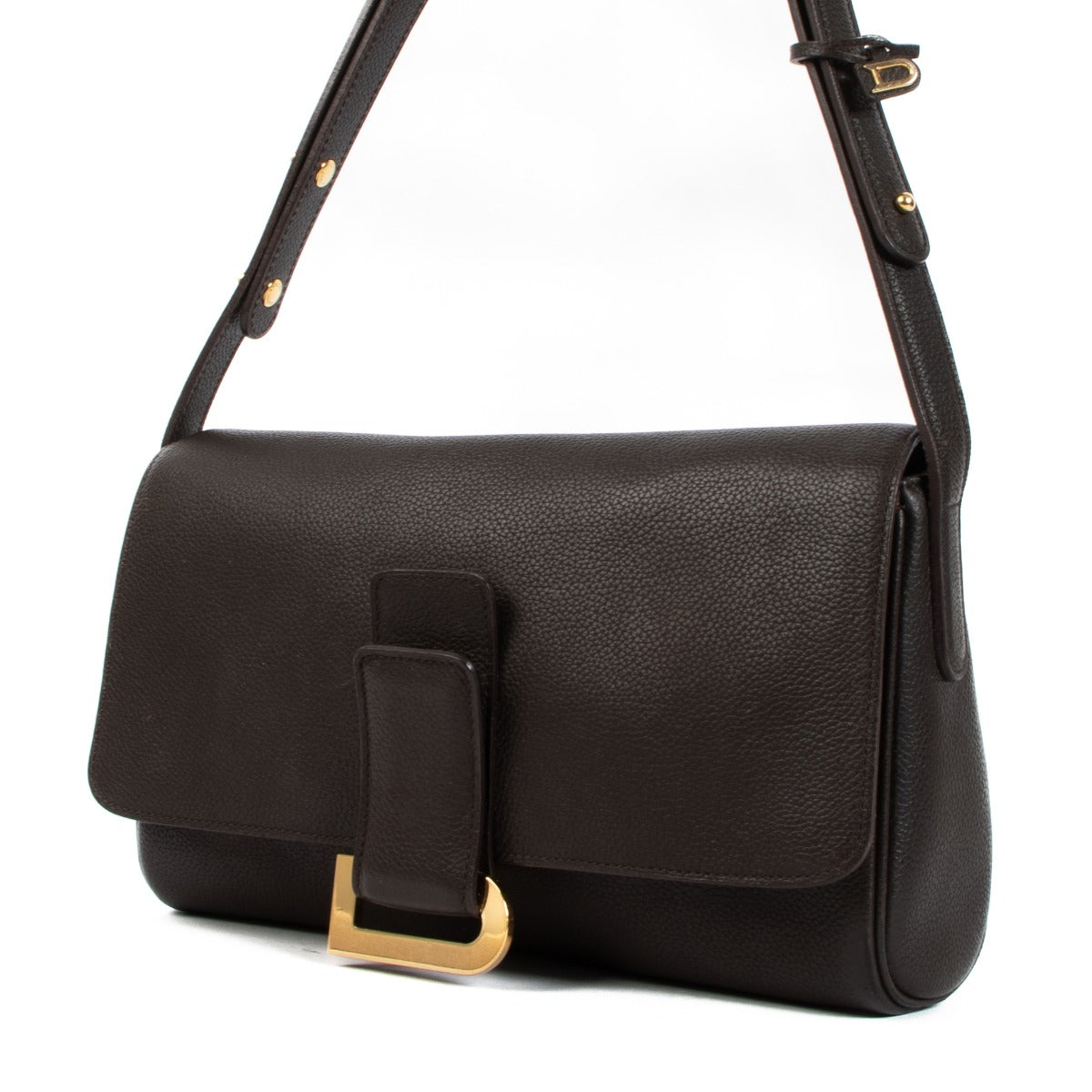shop authentic second hand Delvaux Brown Passerelle Shoulder Bag on Labellov.com