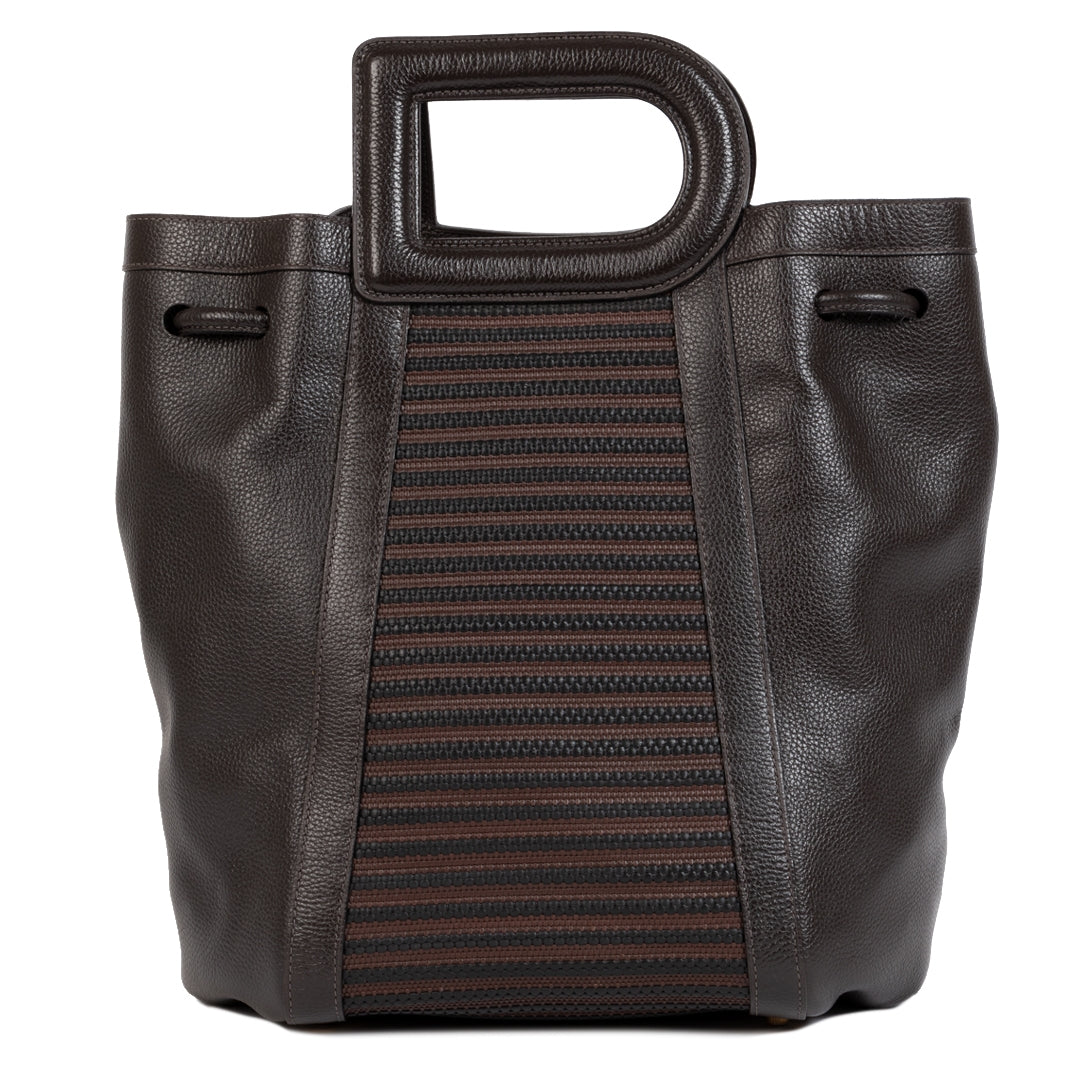 Authentieke Tweedehands Delvaux Brown Toile de Cuir Caraïbes D Bag juiste prijs veilig online shoppen luxe merken webshop winkelen Antwerpen België mode fashion