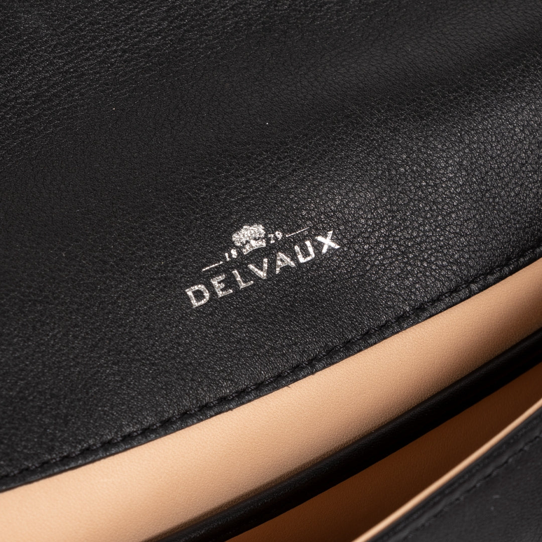 Authentic secondhand Delvaux Black Givry Leather Pochette Clutch safe and secure online shopping vintage webshop designer bags luxury worldwide shipping